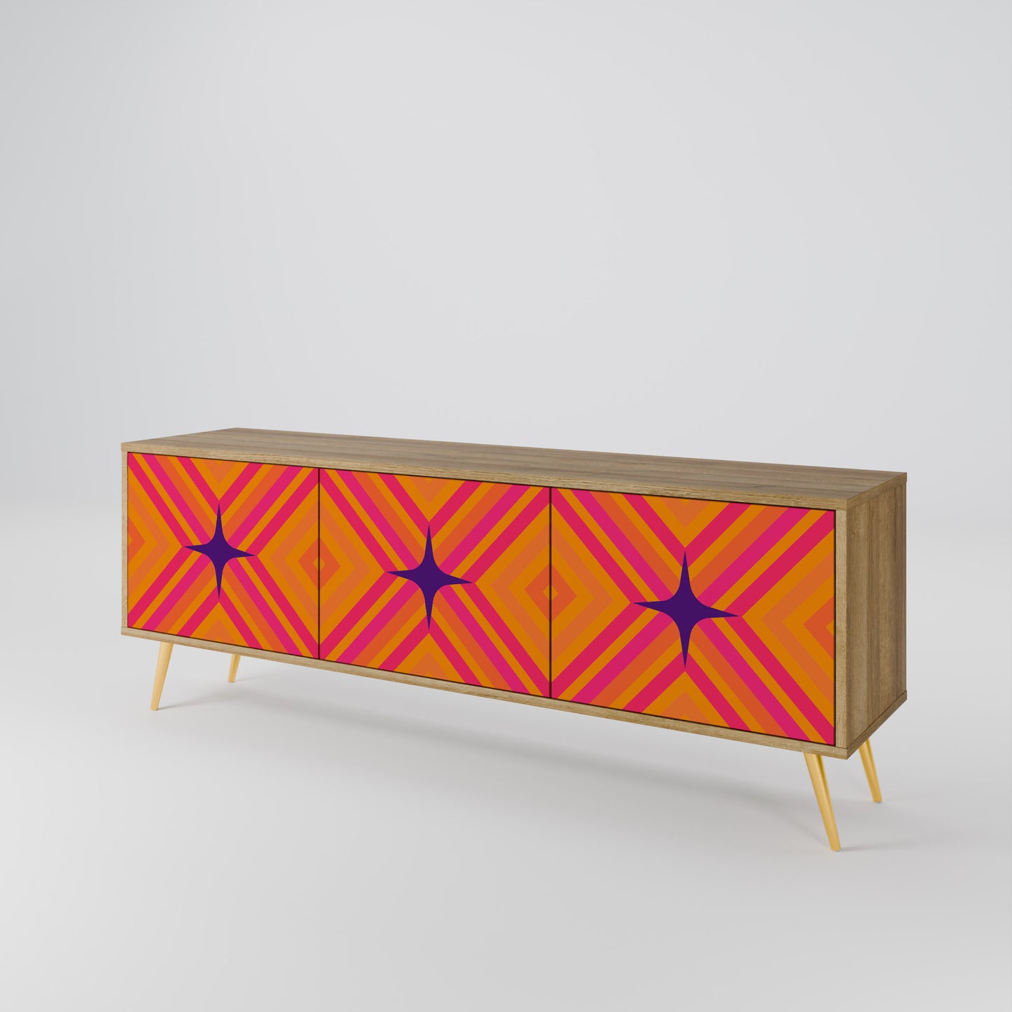 Mobile TV GEOMETRIC BRILLIANCE a 3 ante in effetto rovere