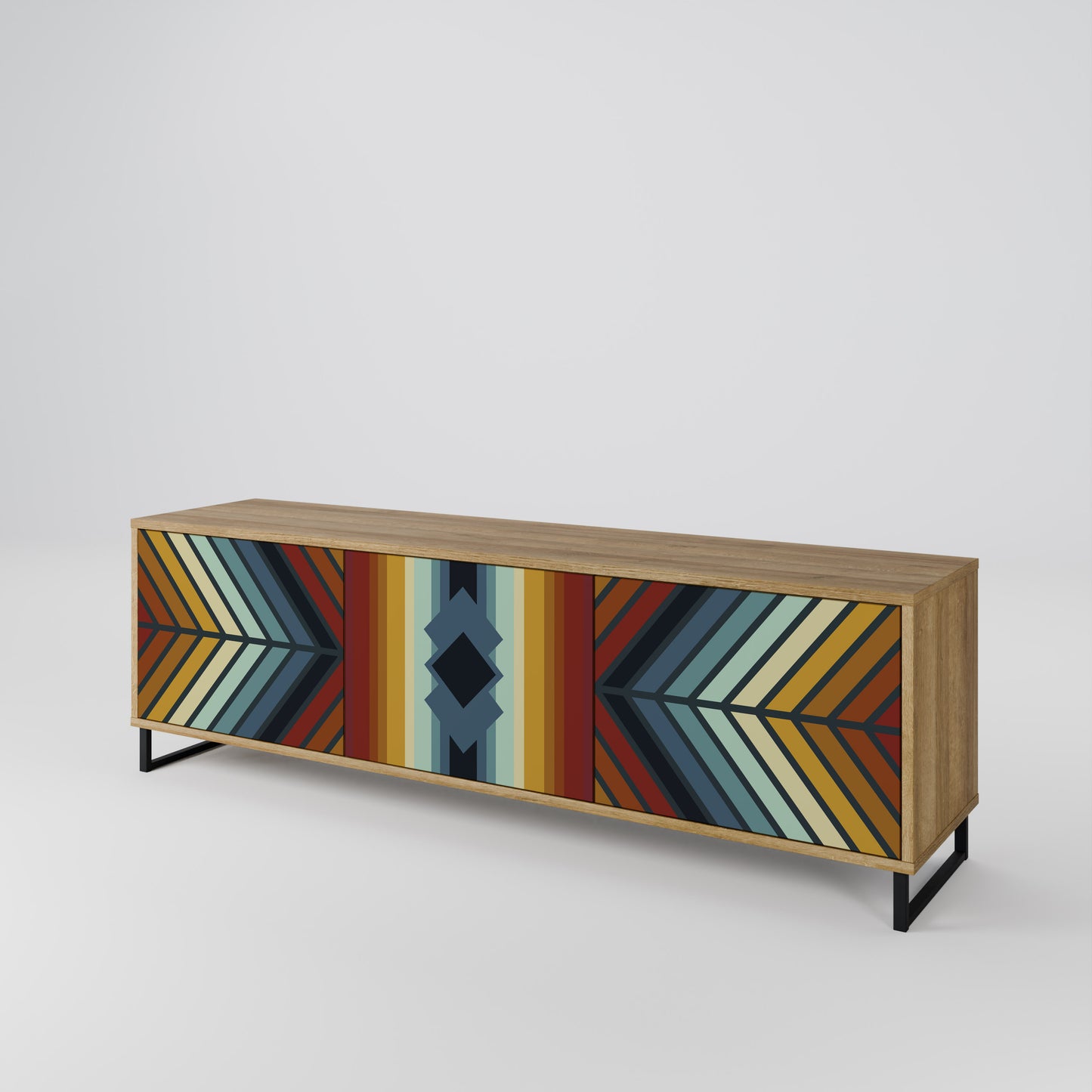 Mobile TV INDIGENO ZIGZAG a 3 ante in effetto rovere