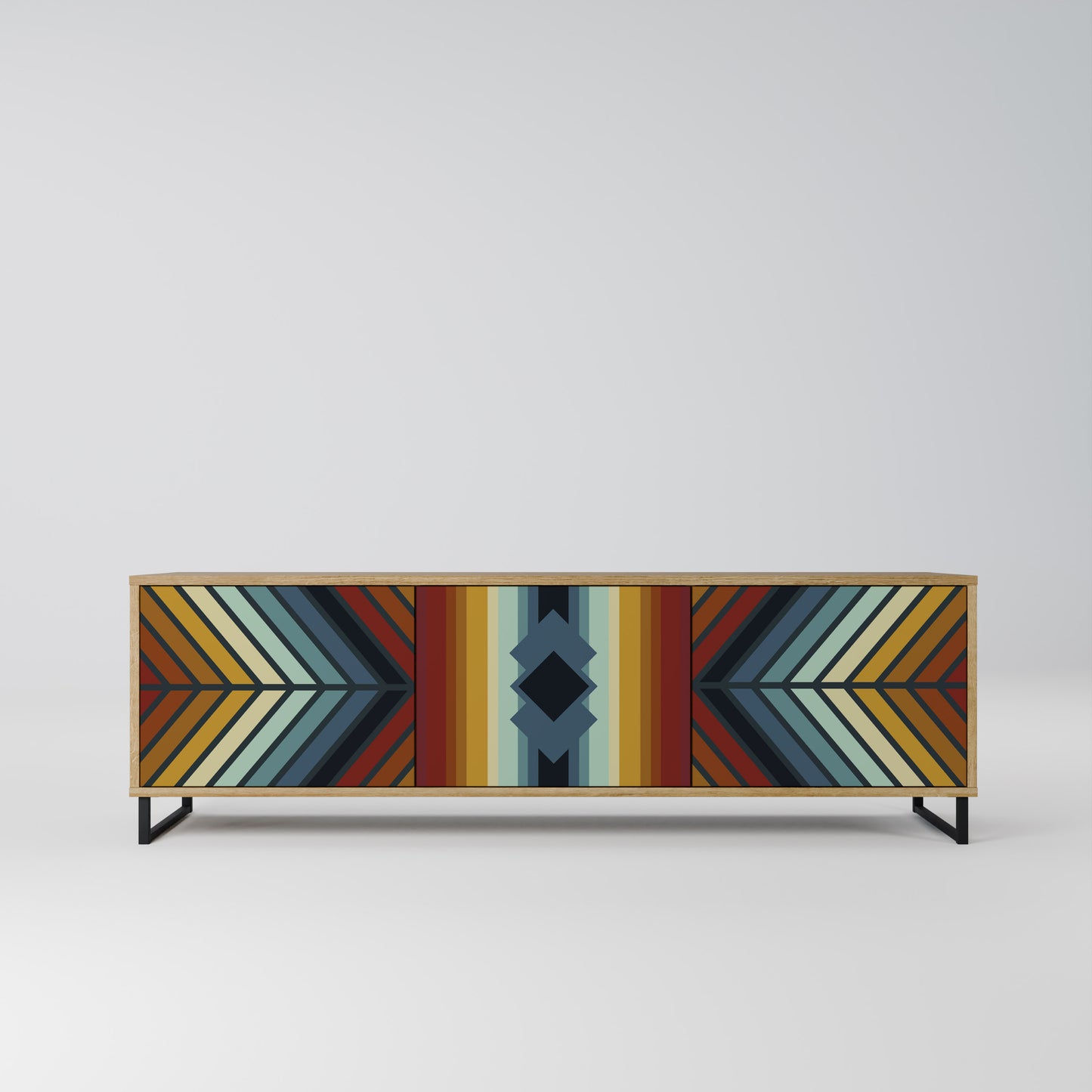 Mobile TV INDIGENO ZIGZAG a 3 ante in effetto rovere