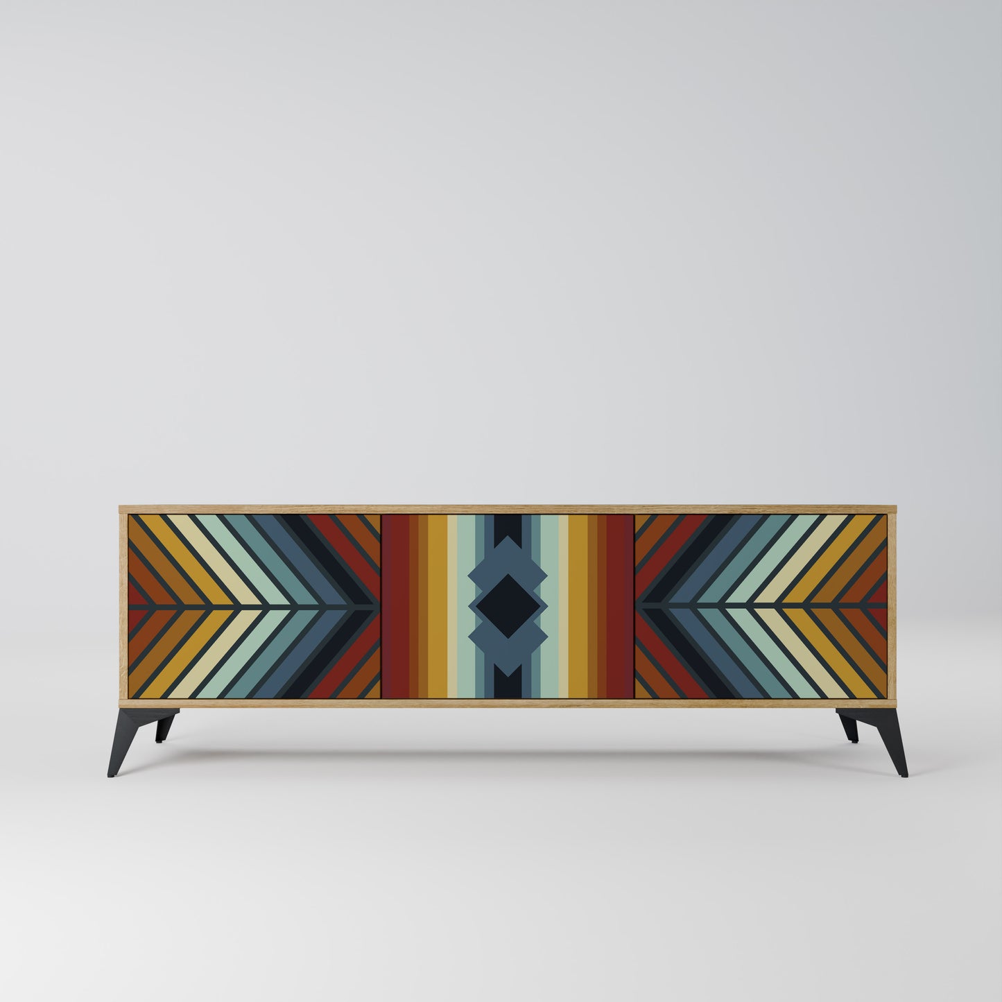 Mobile TV INDIGENO ZIGZAG a 3 ante in effetto rovere