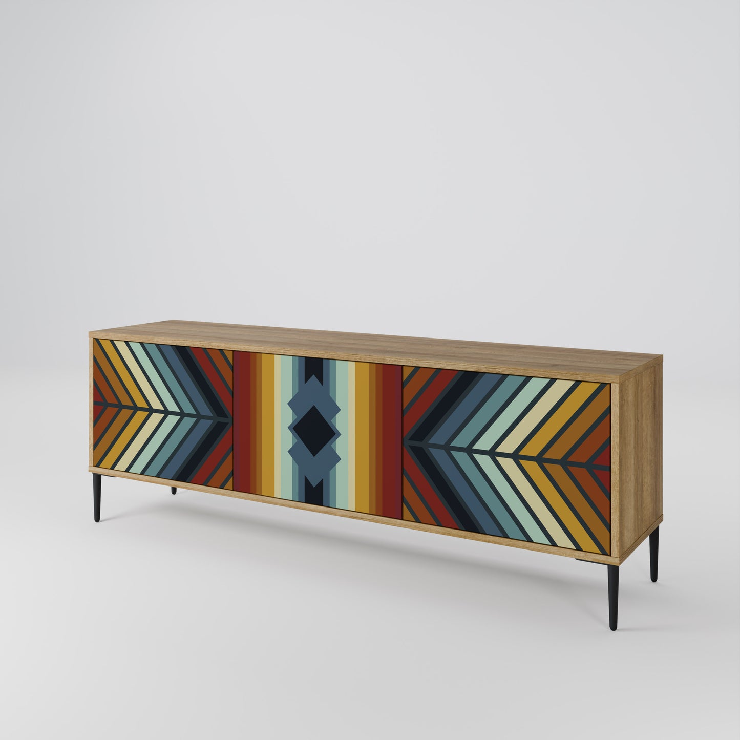 Mobile TV INDIGENO ZIGZAG a 3 ante in effetto rovere