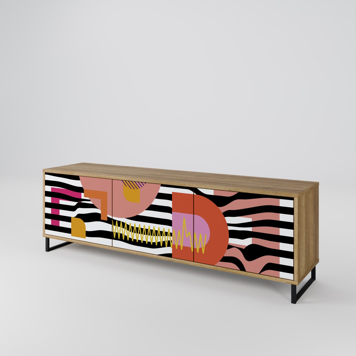 Mobile TV a 3 ante CHROMATIC ABSTRACT in effetto rovere