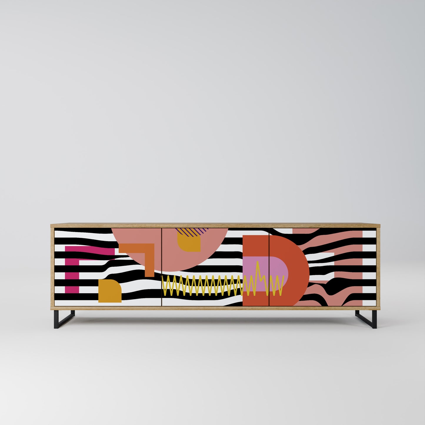 Mobile TV a 3 ante CHROMATIC ABSTRACT in effetto rovere