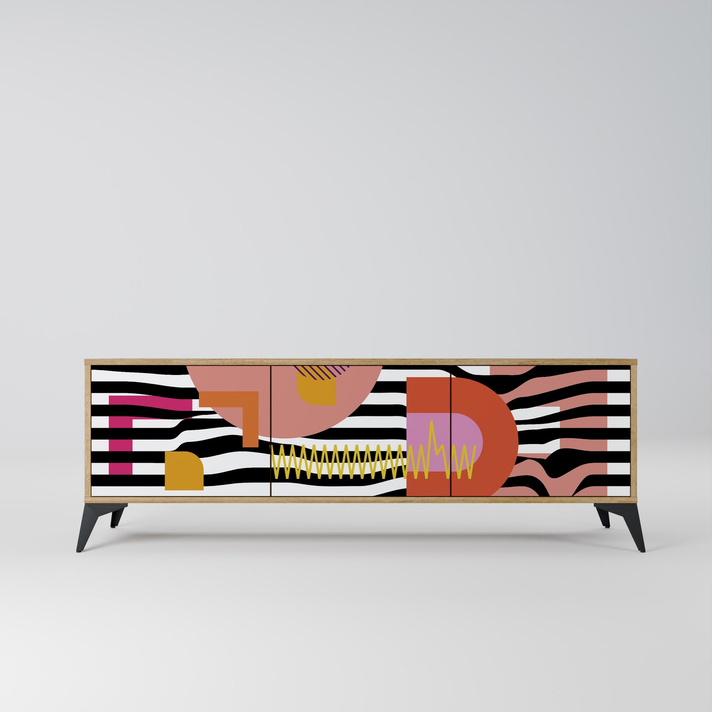 Mobile TV a 3 ante CHROMATIC ABSTRACT in effetto rovere
