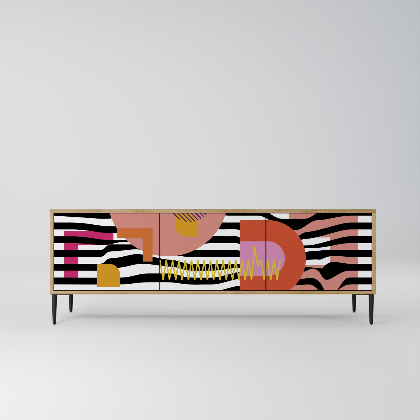 Mobile TV a 3 ante CHROMATIC ABSTRACT in effetto rovere