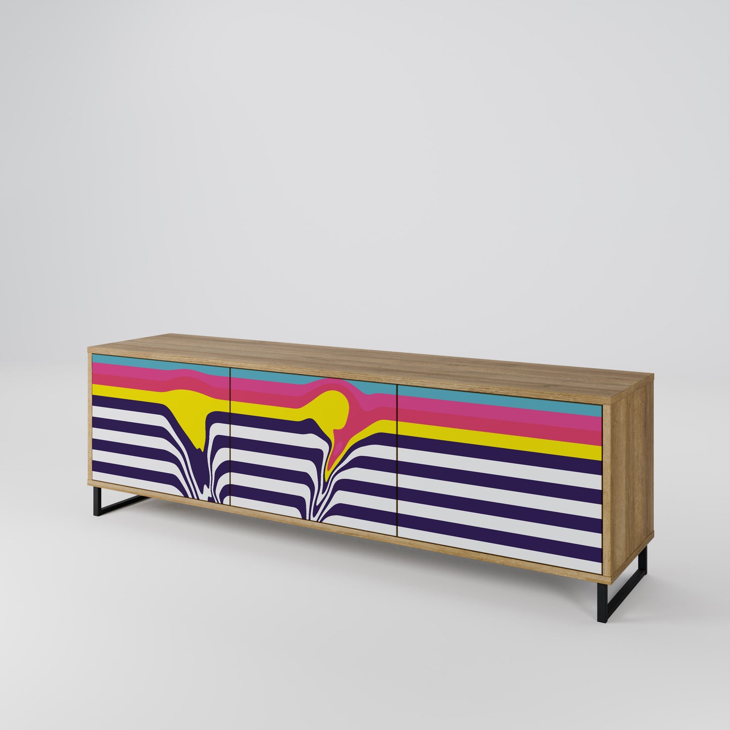 Mobile TV a 3 ante COLORFUL DIVERSION in effetto rovere