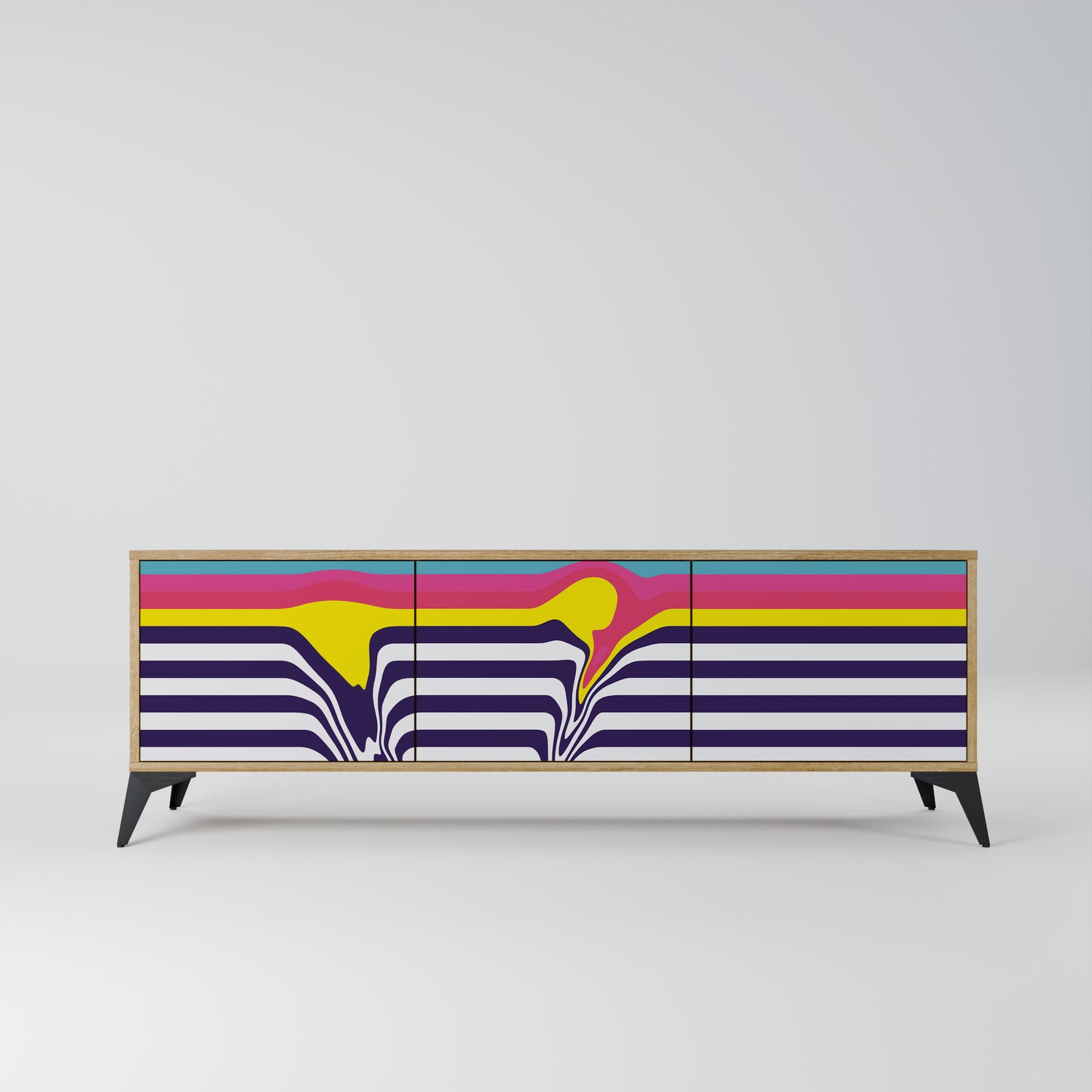 Mobile TV a 3 ante COLORFUL DIVERSION in effetto rovere