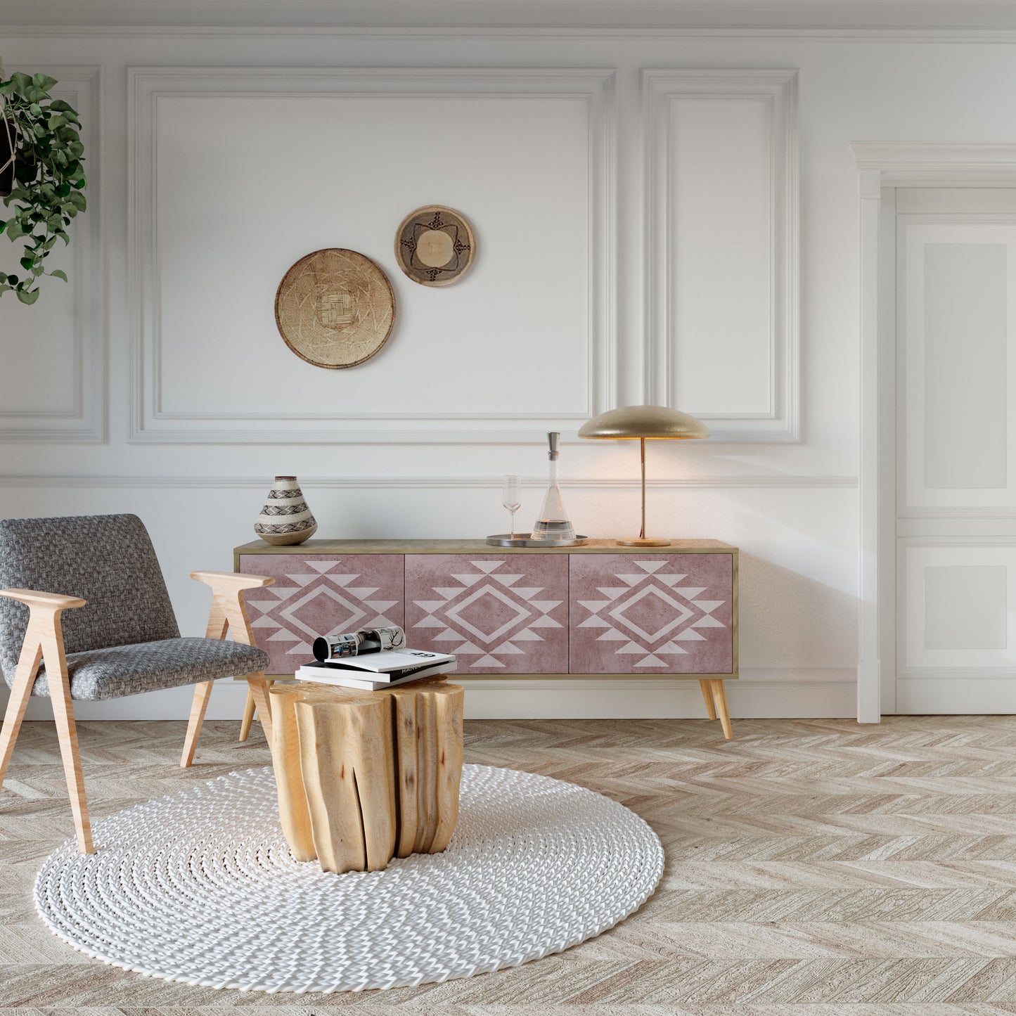 Mobile TV MARVEL MOSAIC a 3 ante in effetto rovere