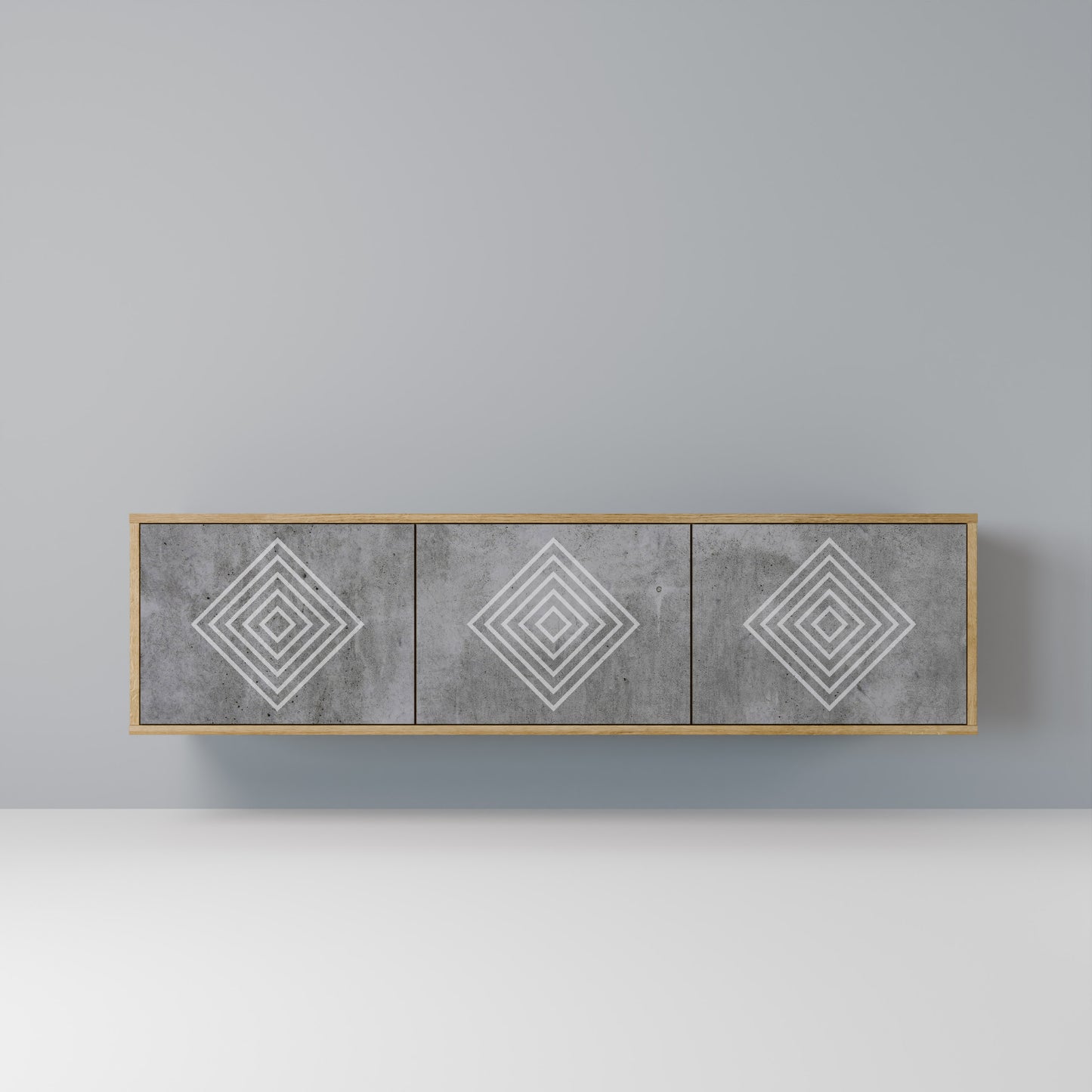 Mobile TV a 3 ante POLYGONAL ARTISTRY in effetto rovere