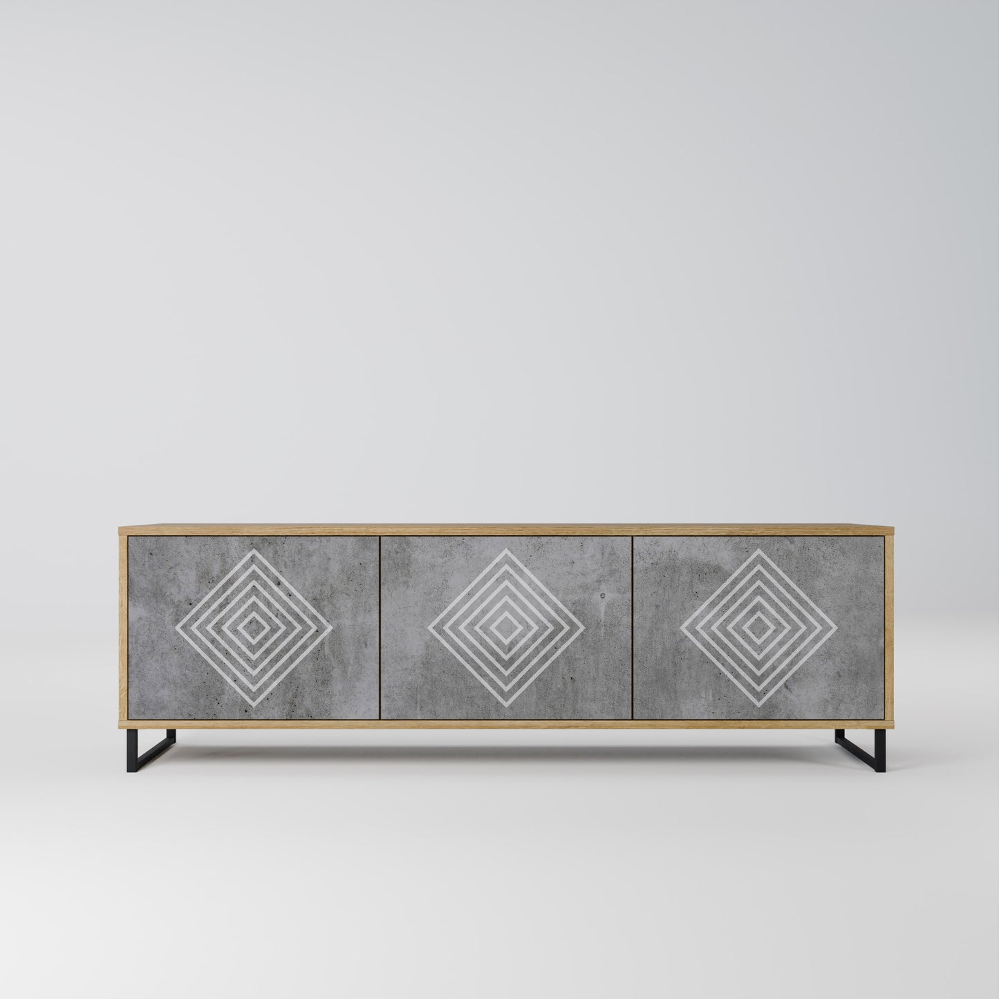 Mobile TV a 3 ante POLYGONAL ARTISTRY in effetto rovere