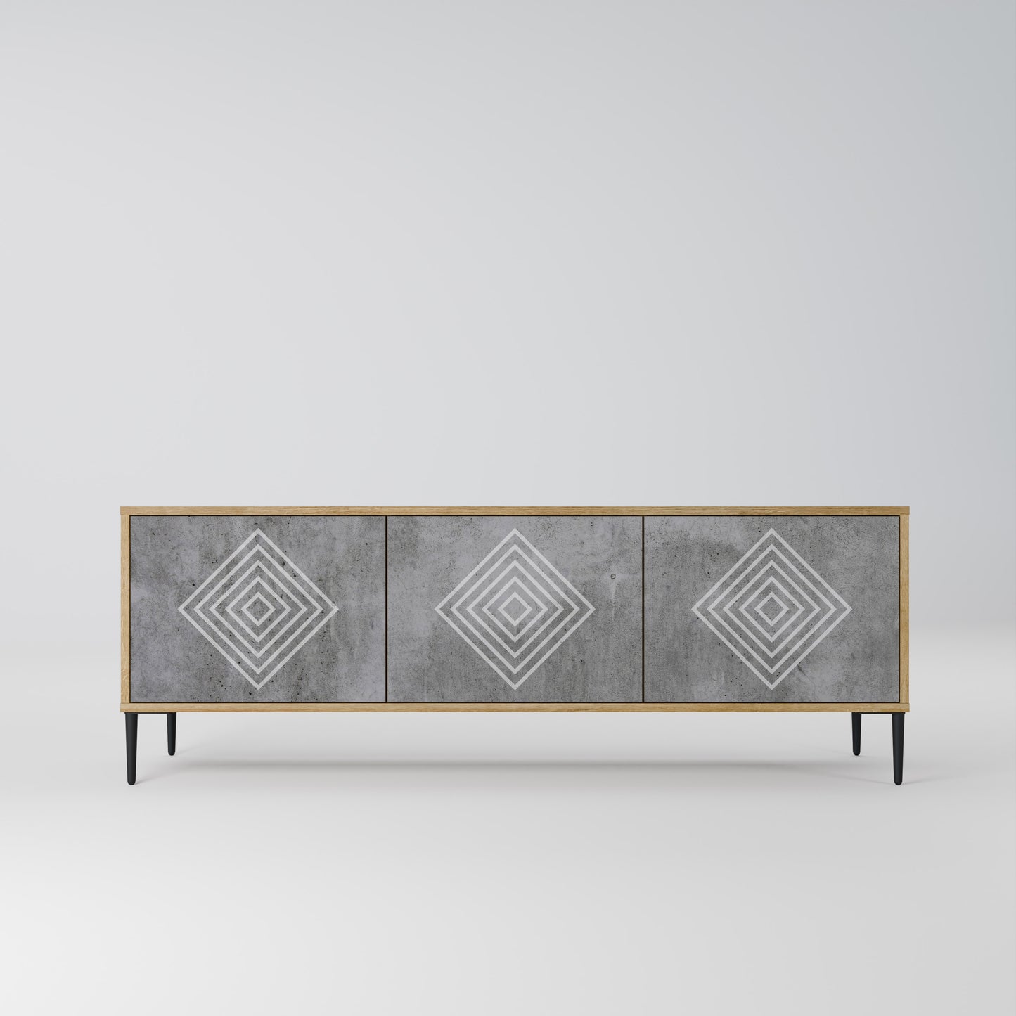 Mobile TV a 3 ante POLYGONAL ARTISTRY in effetto rovere