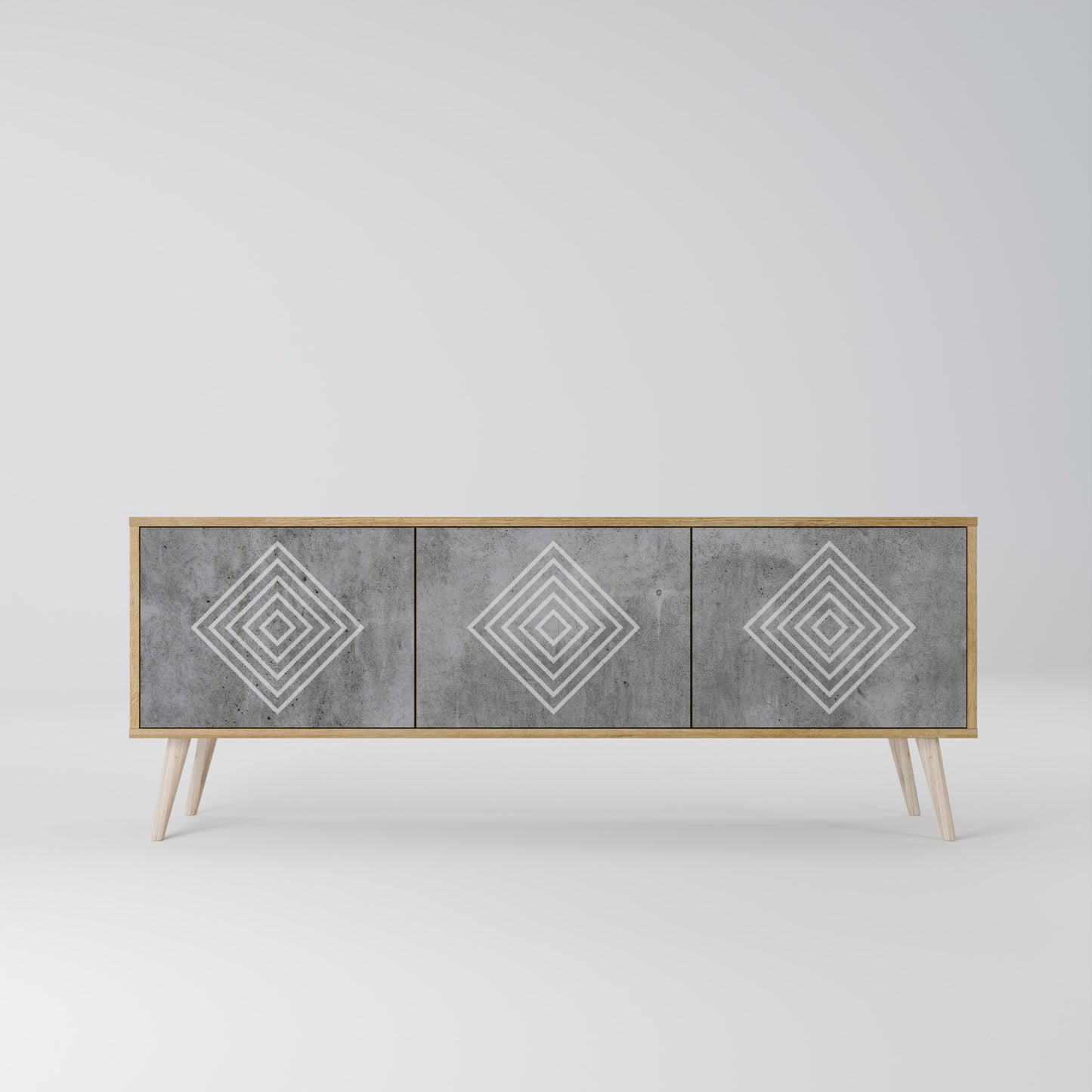 Mobile TV a 3 ante POLYGONAL ARTISTRY in effetto rovere