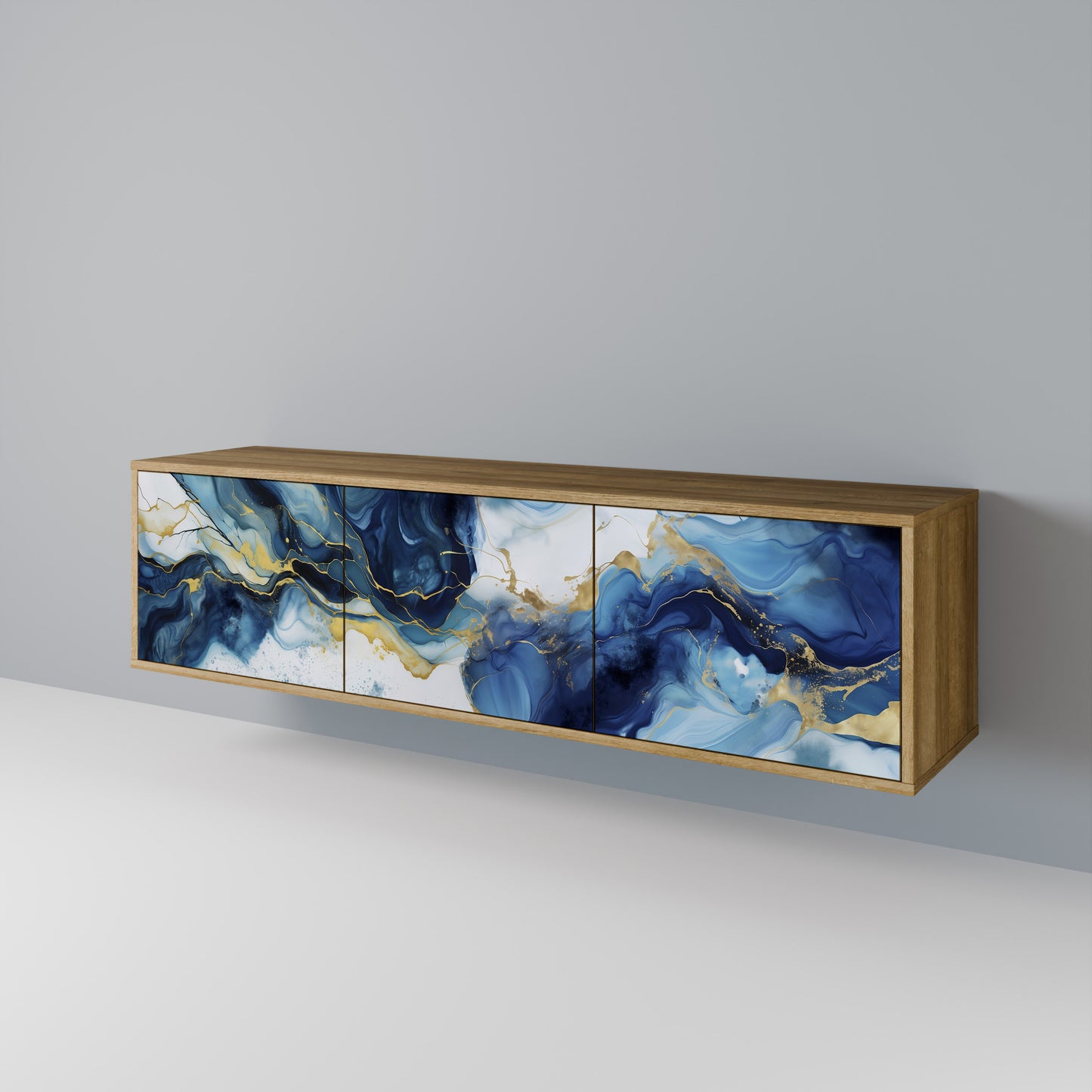 Mobile TV INKY MARBLE a 3 ante in effetto rovere