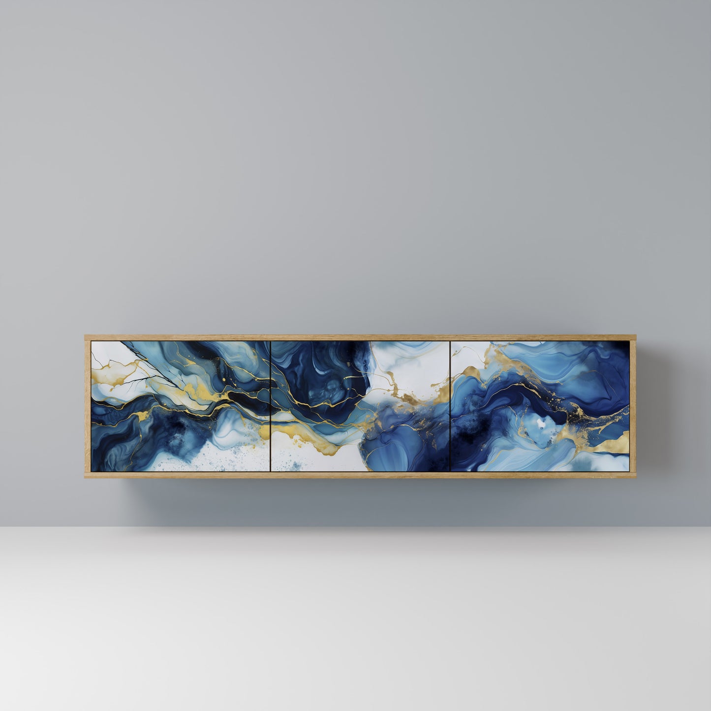 Mobile TV INKY MARBLE a 3 ante in effetto rovere