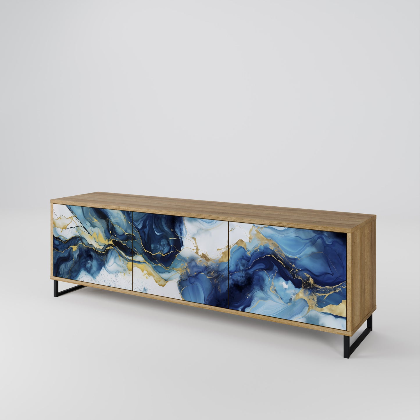 Mobile TV INKY MARBLE a 3 ante in effetto rovere