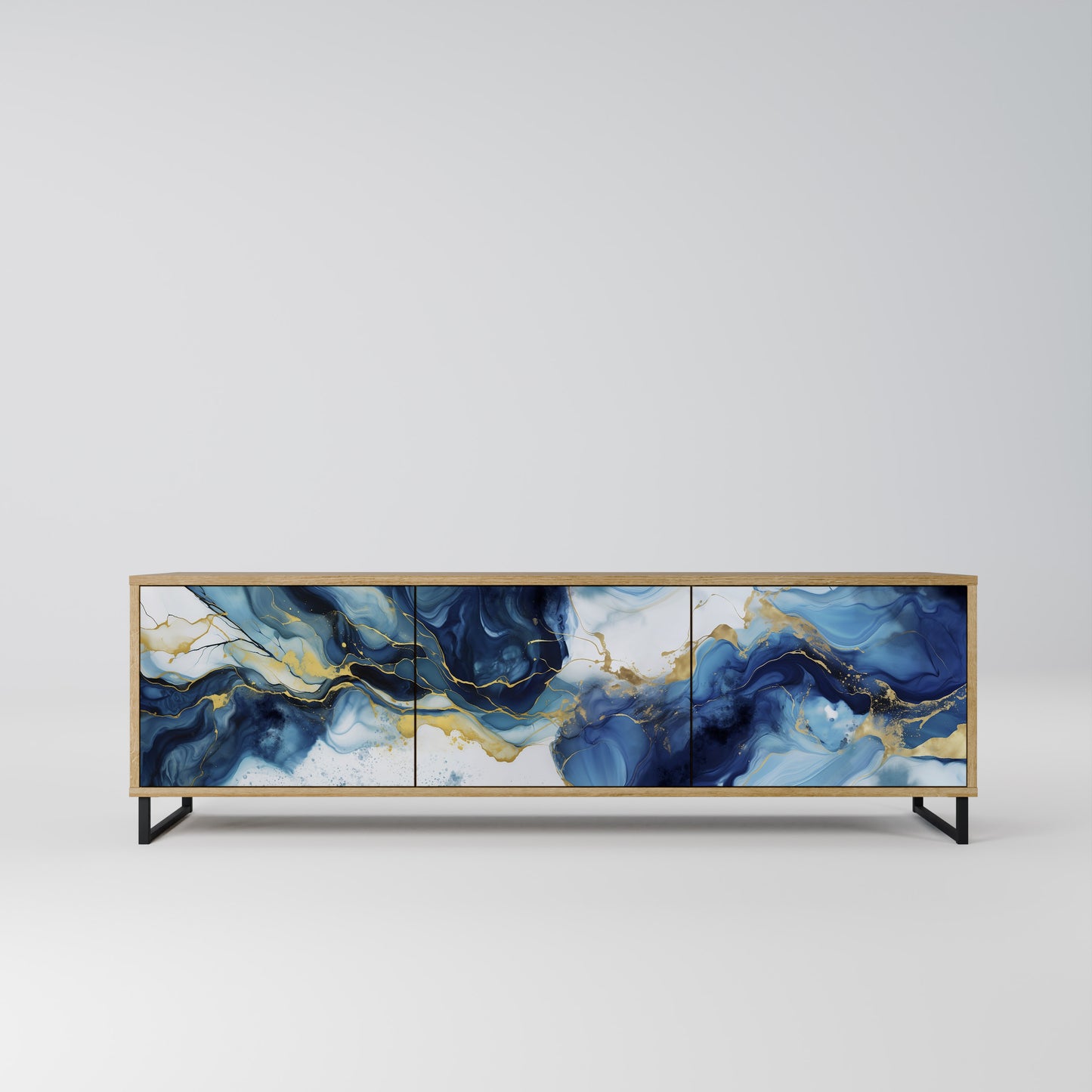 Mobile TV INKY MARBLE a 3 ante in effetto rovere