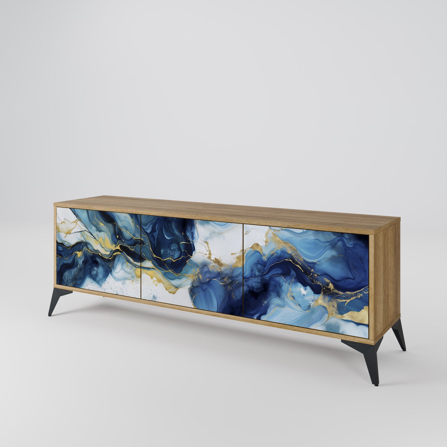 Mobile TV INKY MARBLE a 3 ante in effetto rovere
