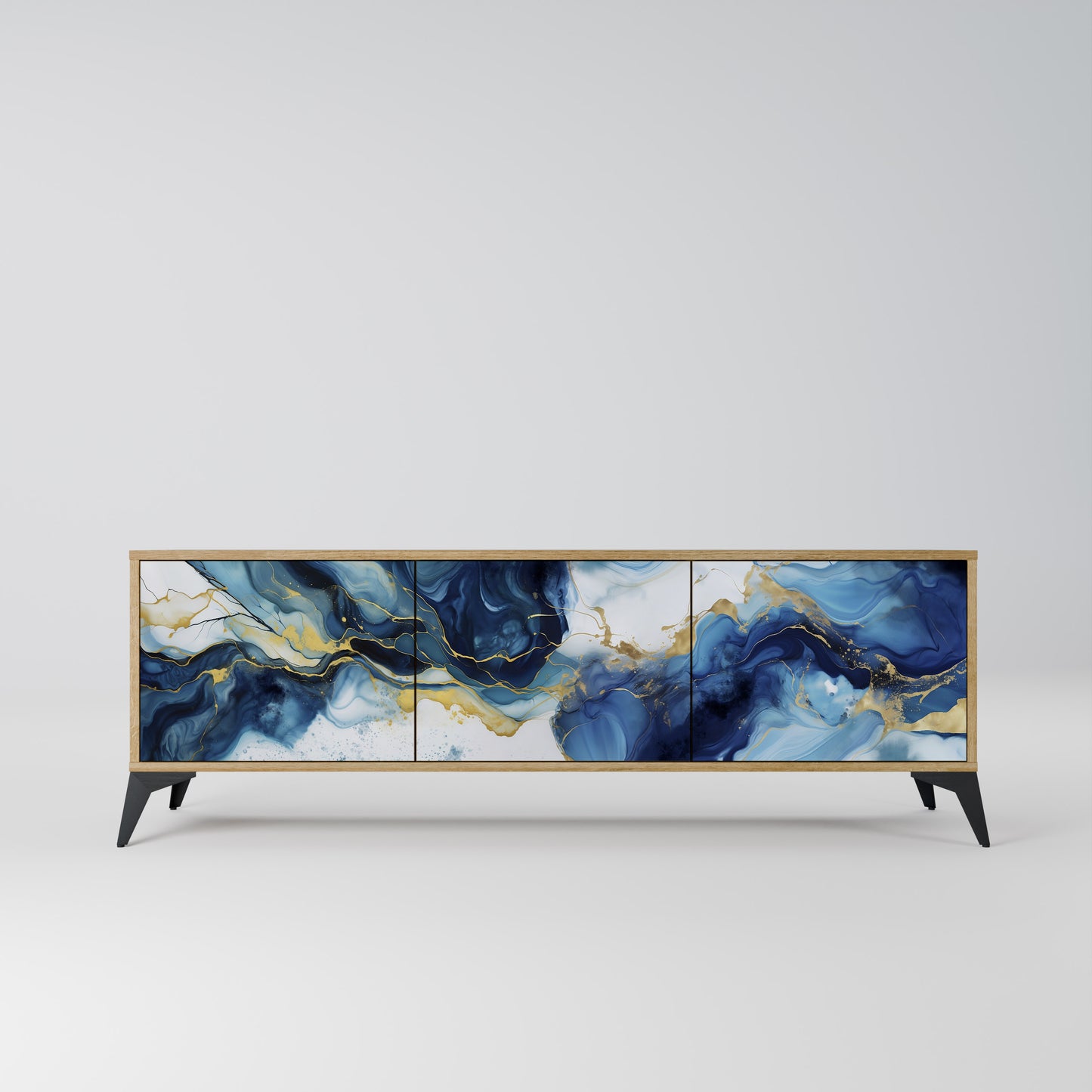 Mobile TV INKY MARBLE a 3 ante in effetto rovere