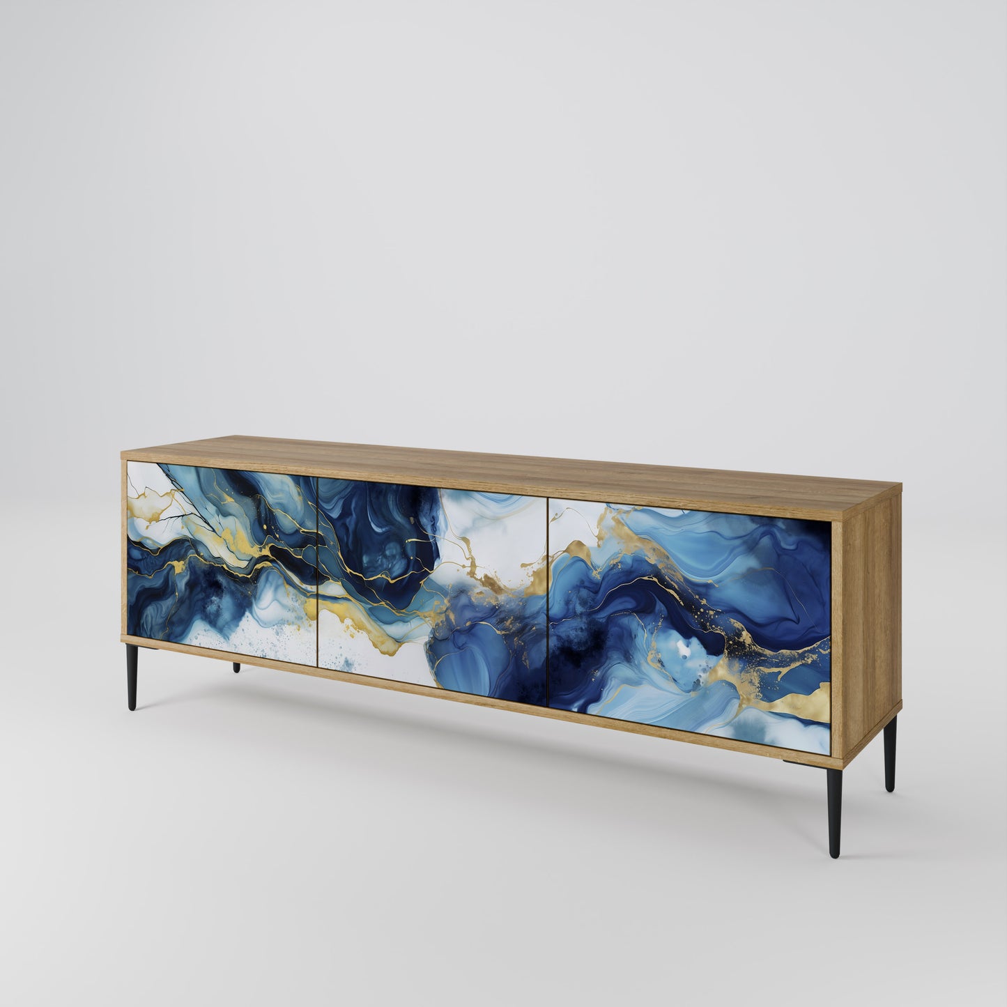 Mobile TV INKY MARBLE a 3 ante in effetto rovere