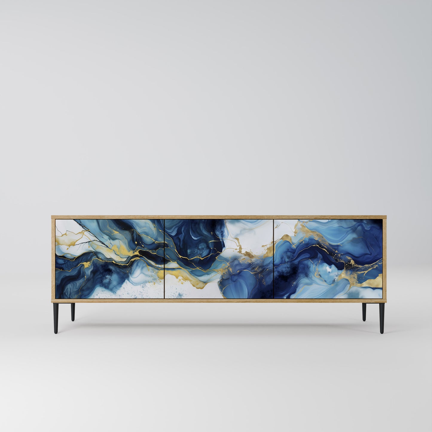 Mobile TV INKY MARBLE a 3 ante in effetto rovere