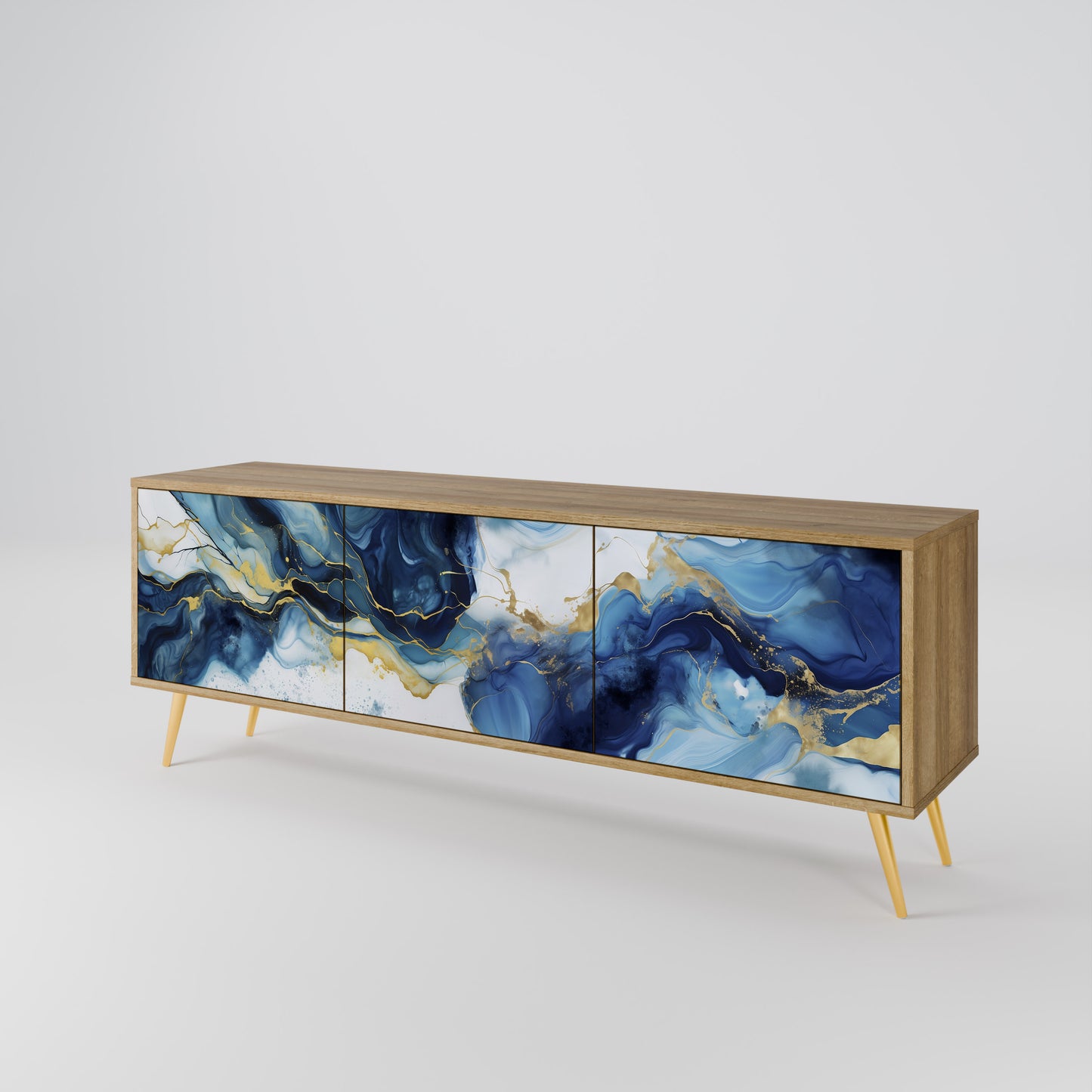 Mobile TV INKY MARBLE a 3 ante in effetto rovere