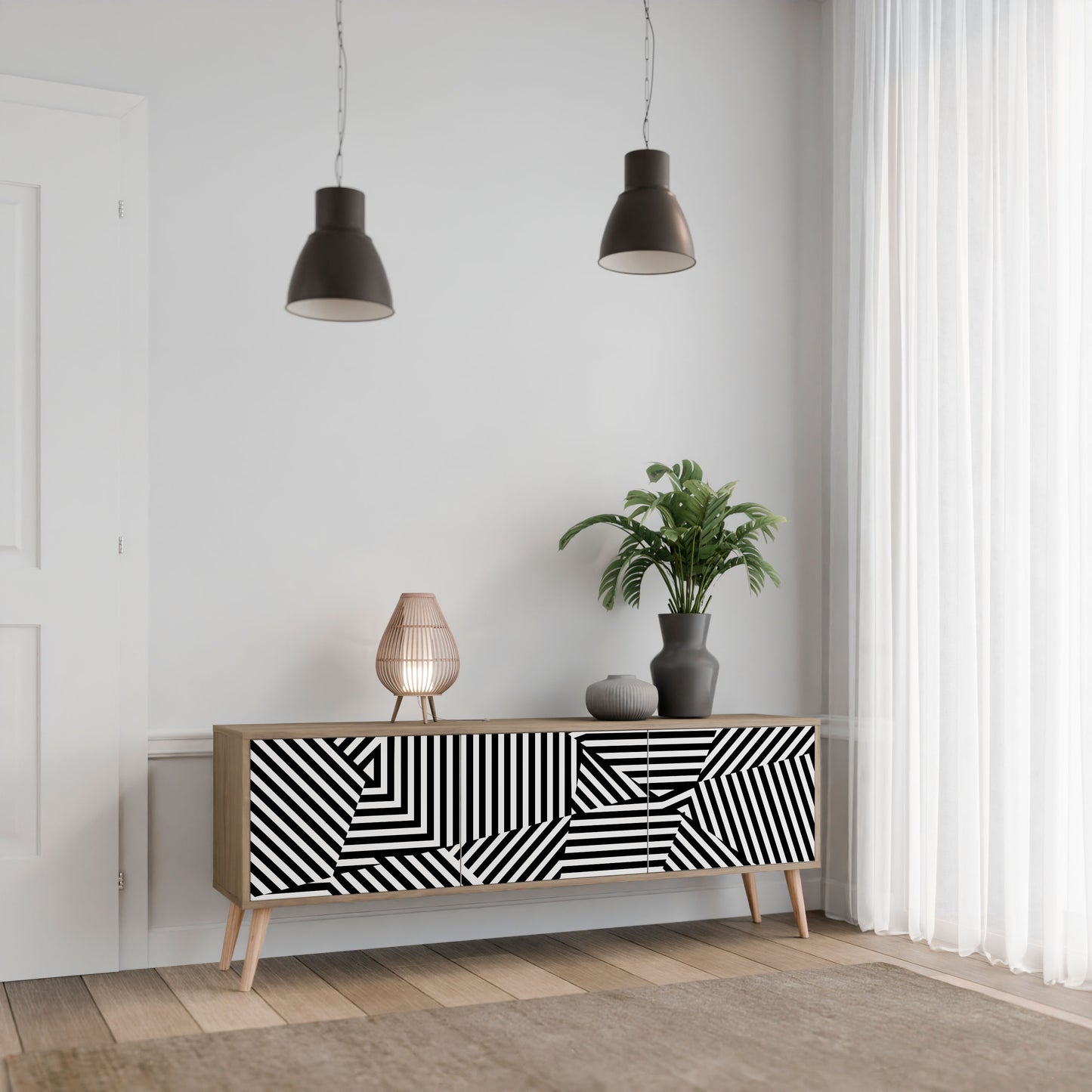 ILLUSIONARY LATTICE Mobile TV a 3 Ante in Effetto Rovere
