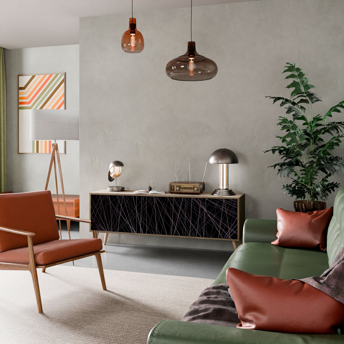 Mobile TV SHIMMER SPIDERGRAM a 3 ante in effetto rovere