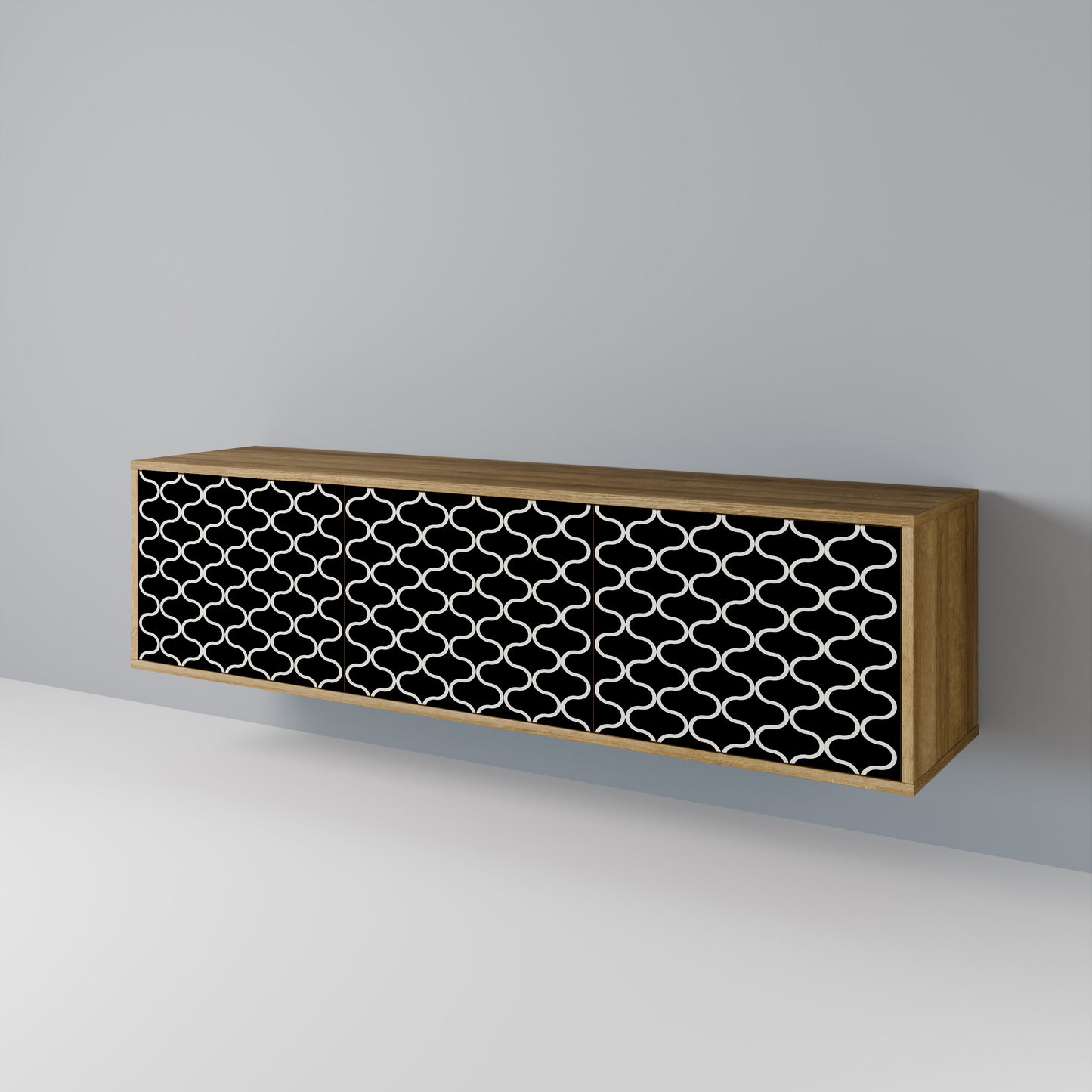 Mobile TV TESSELATED BLACKNESS a 3 ante in effetto rovere