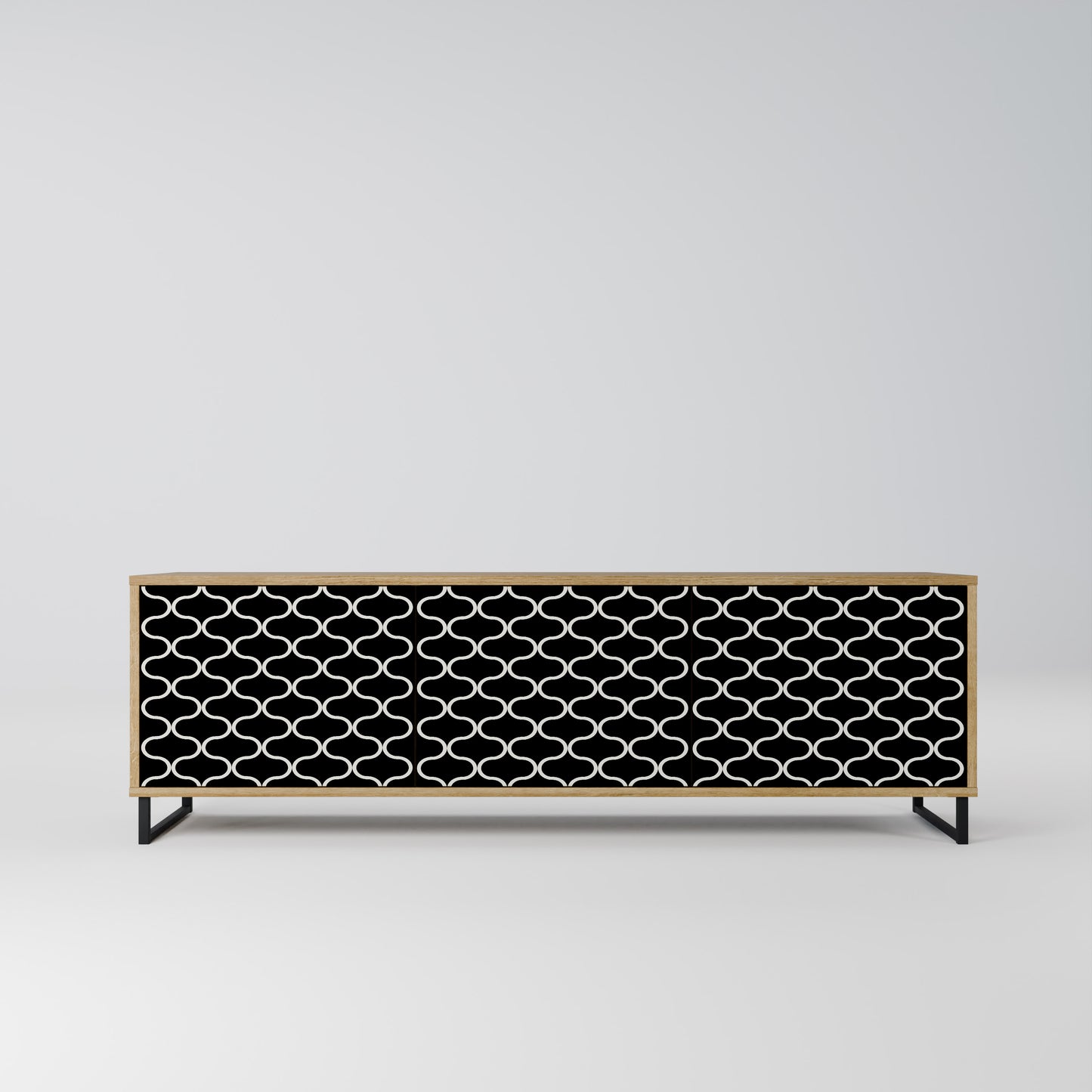 Mobile TV TESSELATED BLACKNESS a 3 ante in effetto rovere