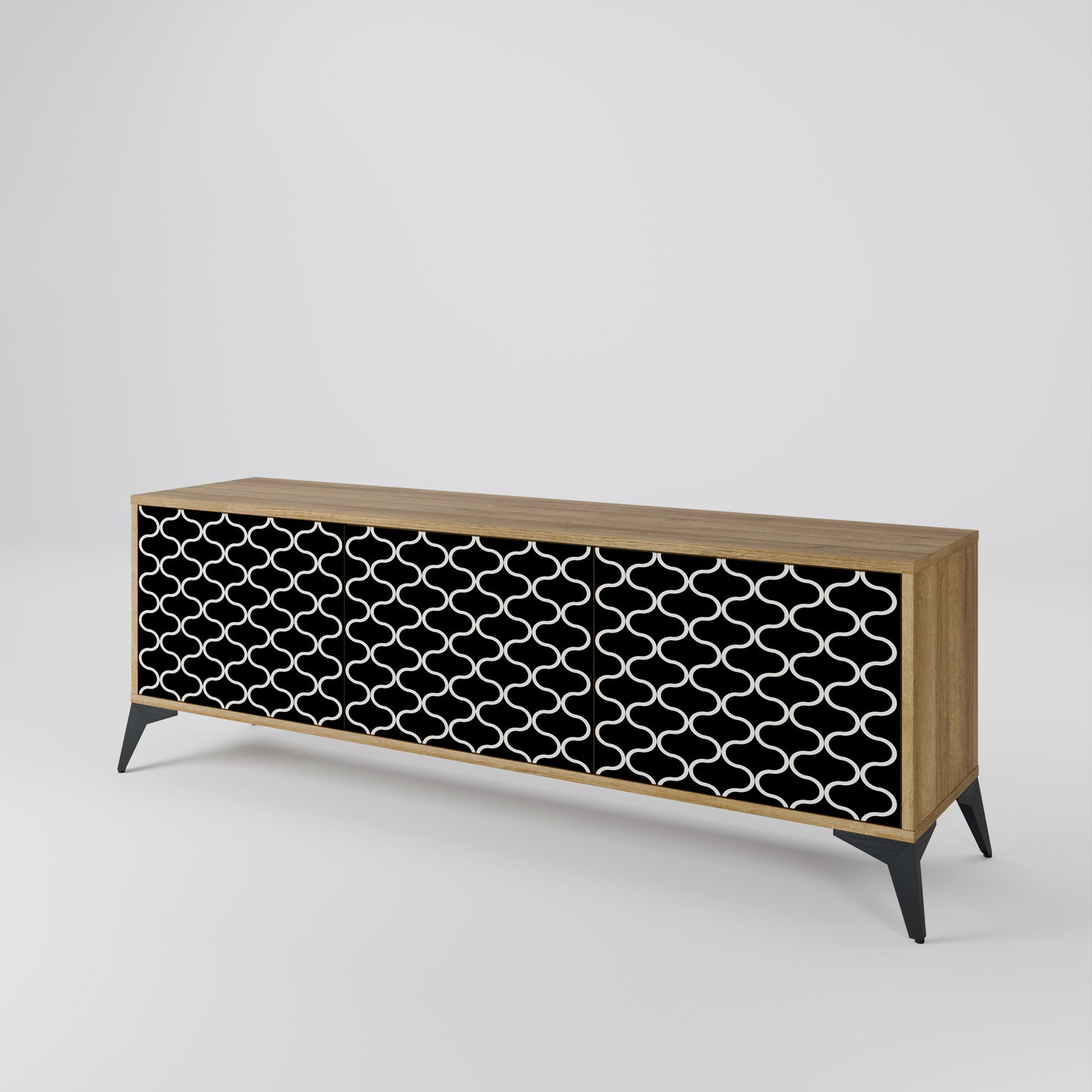Mobile TV TESSELATED BLACKNESS a 3 ante in effetto rovere