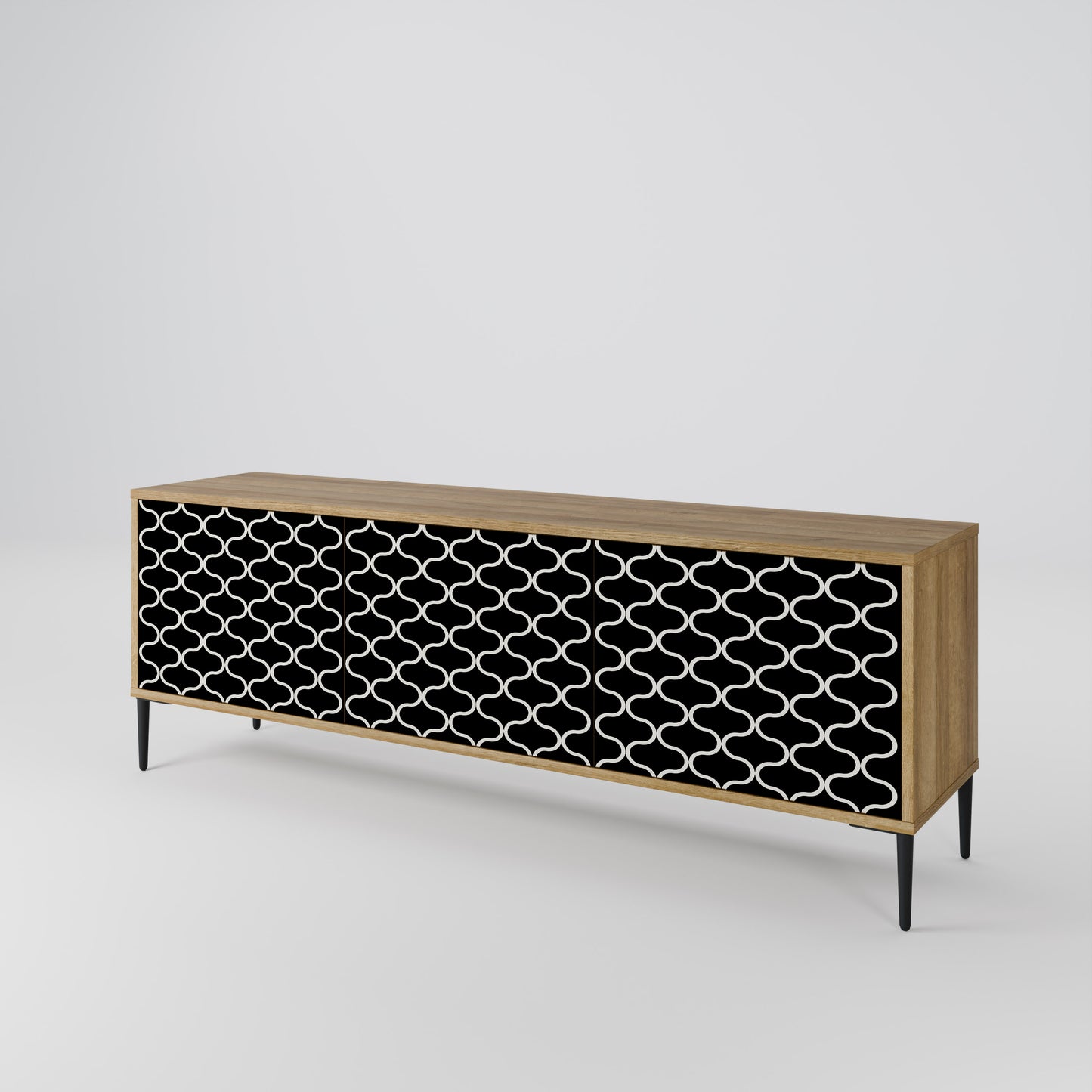 Mobile TV TESSELATED BLACKNESS a 3 ante in effetto rovere