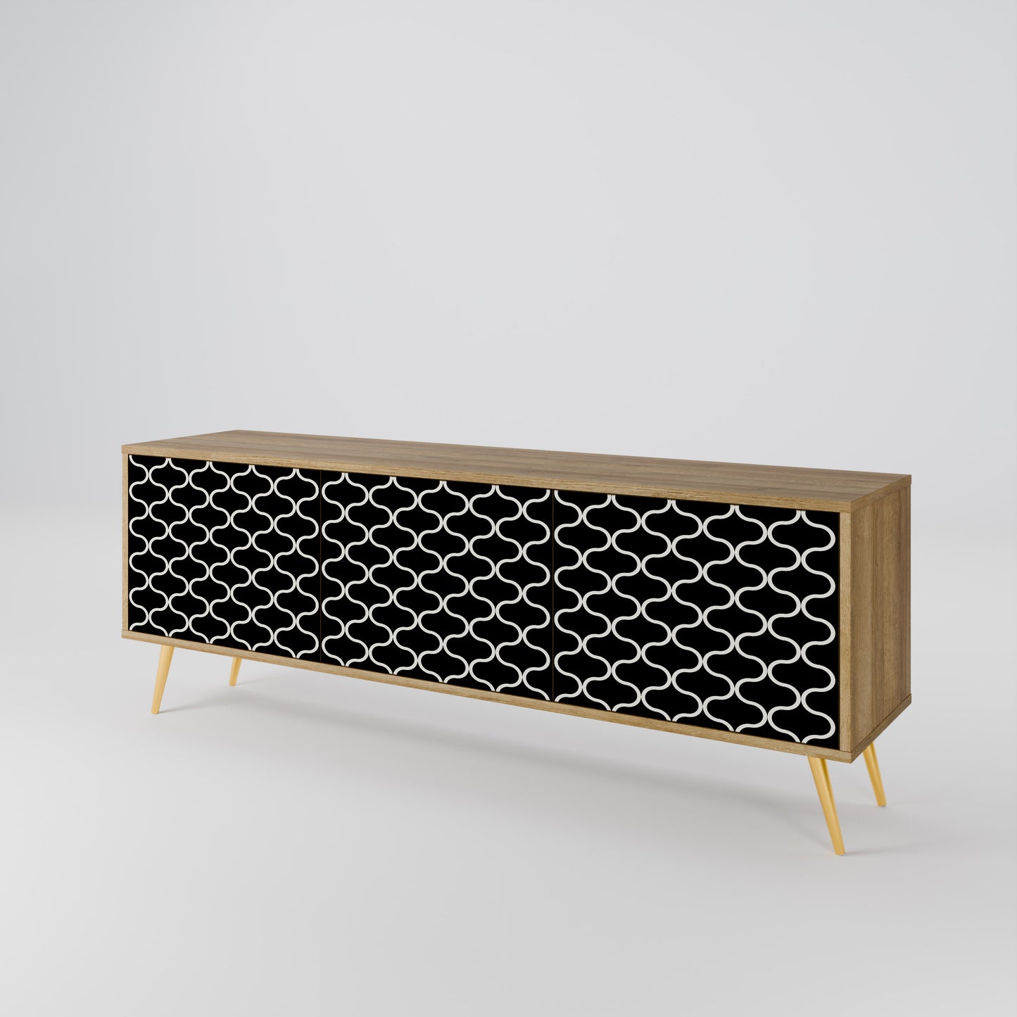Mobile TV TESSELATED BLACKNESS a 3 ante in effetto rovere