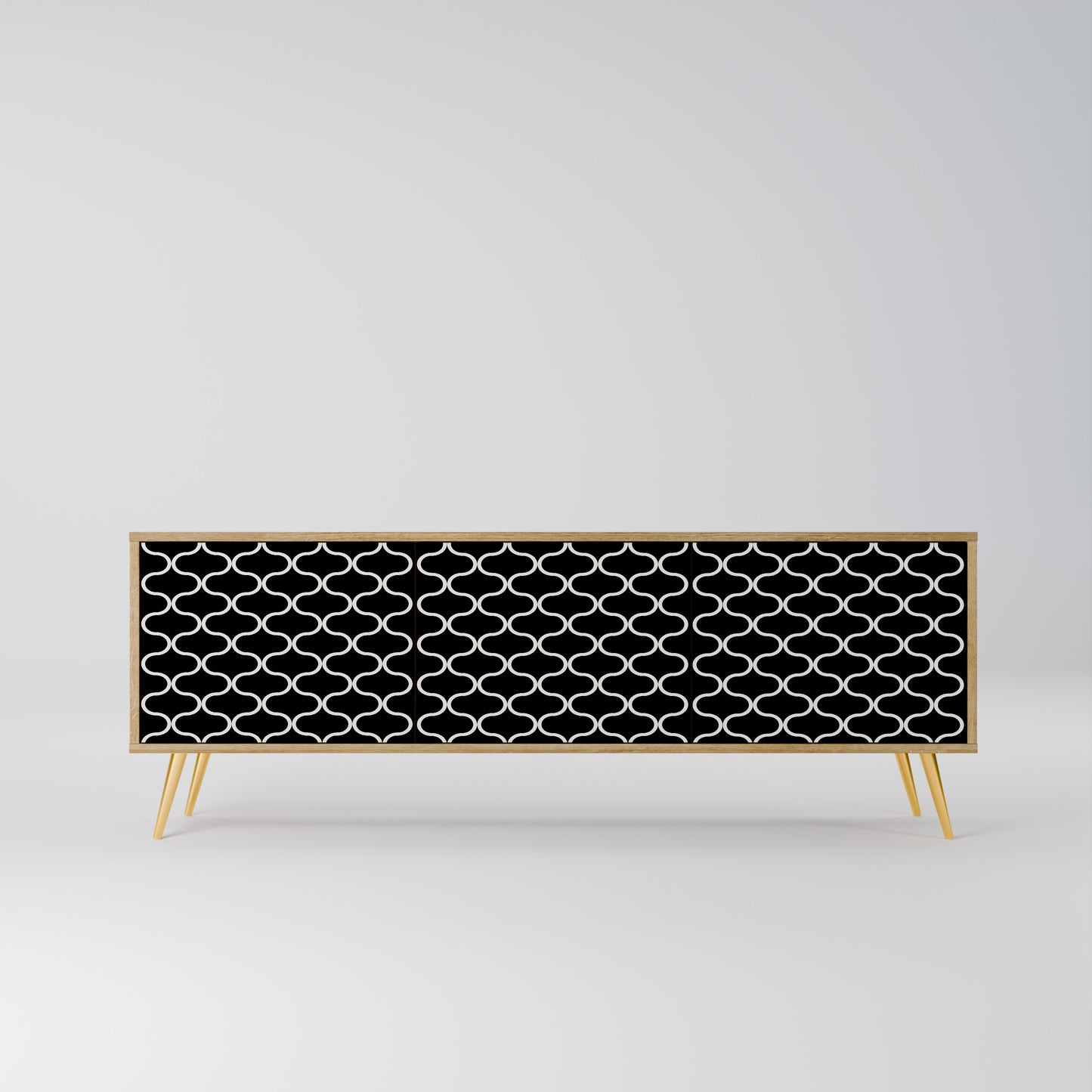 Mobile TV TESSELATED BLACKNESS a 3 ante in effetto rovere