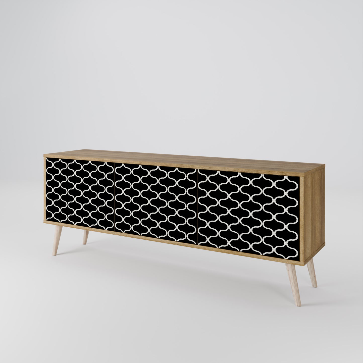 Mobile TV TESSELATED BLACKNESS a 3 ante in effetto rovere