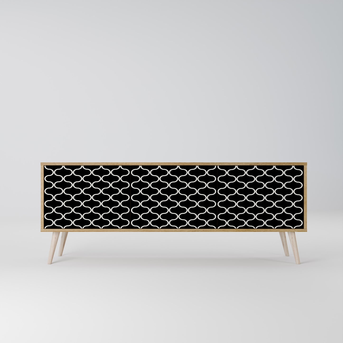 Mobile TV TESSELATED BLACKNESS a 3 ante in effetto rovere