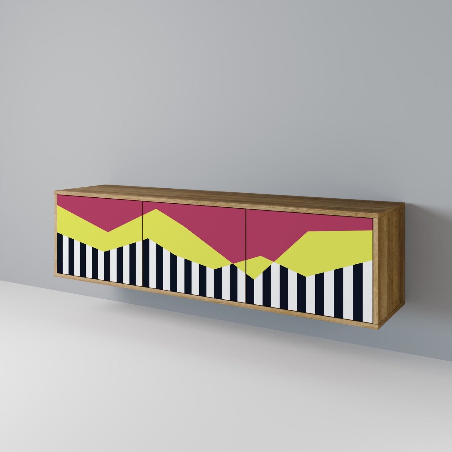 Mobile TV PIANO FANTASY a 3 ante in effetto rovere