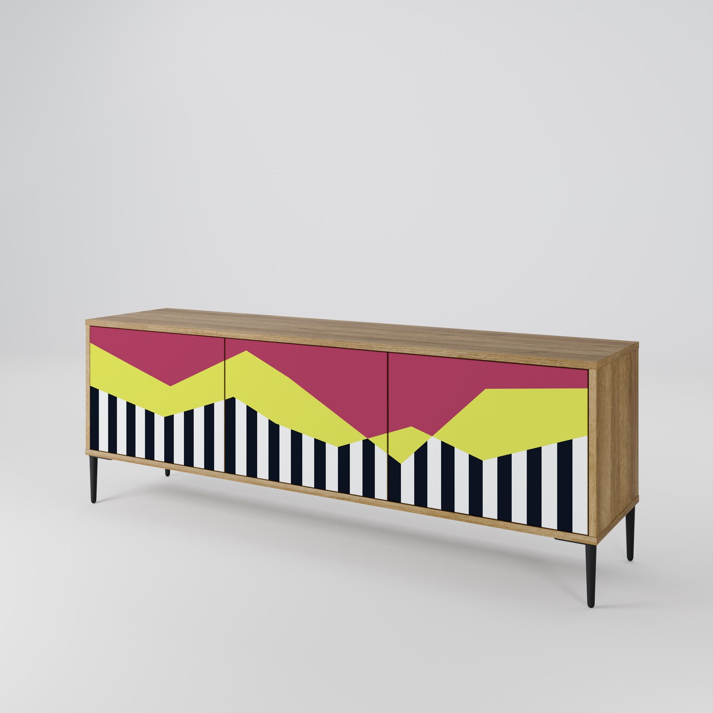 Mobile TV PIANO FANTASY a 3 ante in effetto rovere