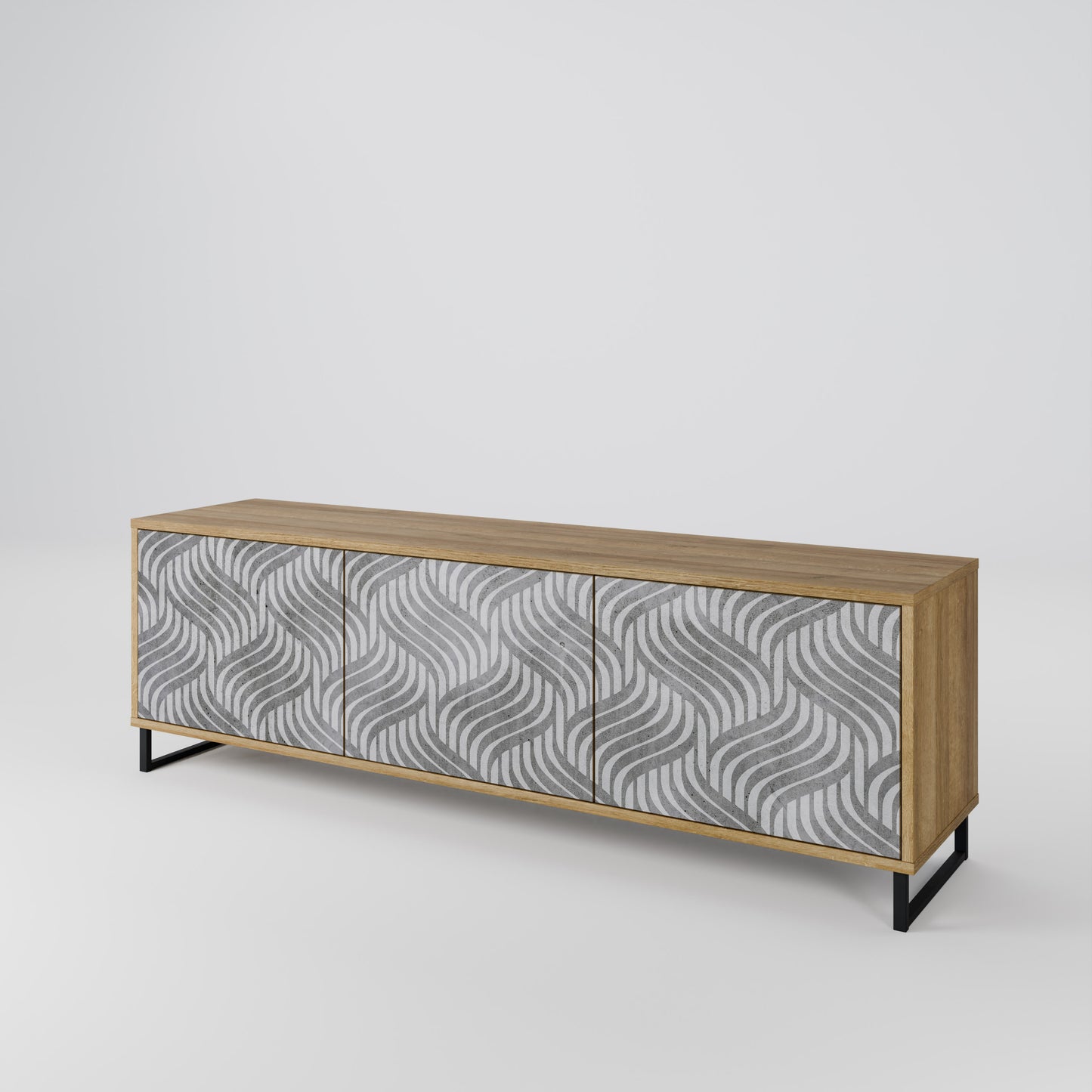 CONCRETE MOVEMENT Mobile TV a 3 ante in effetto rovere