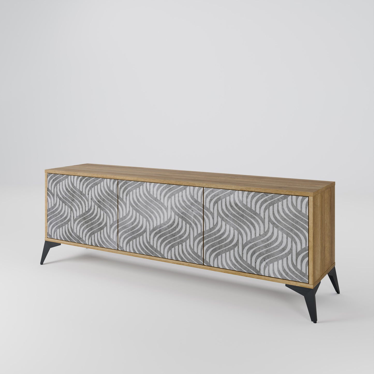 CONCRETE MOVEMENT Mobile TV a 3 ante in effetto rovere
