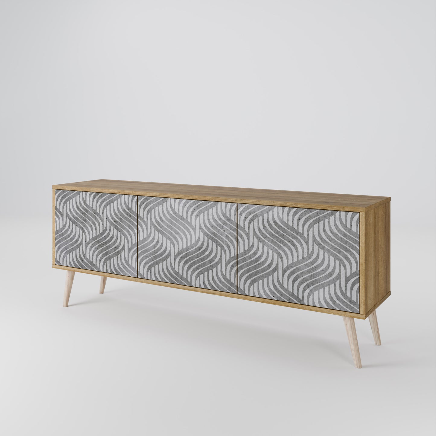 CONCRETE MOVEMENT Mobile TV a 3 ante in effetto rovere