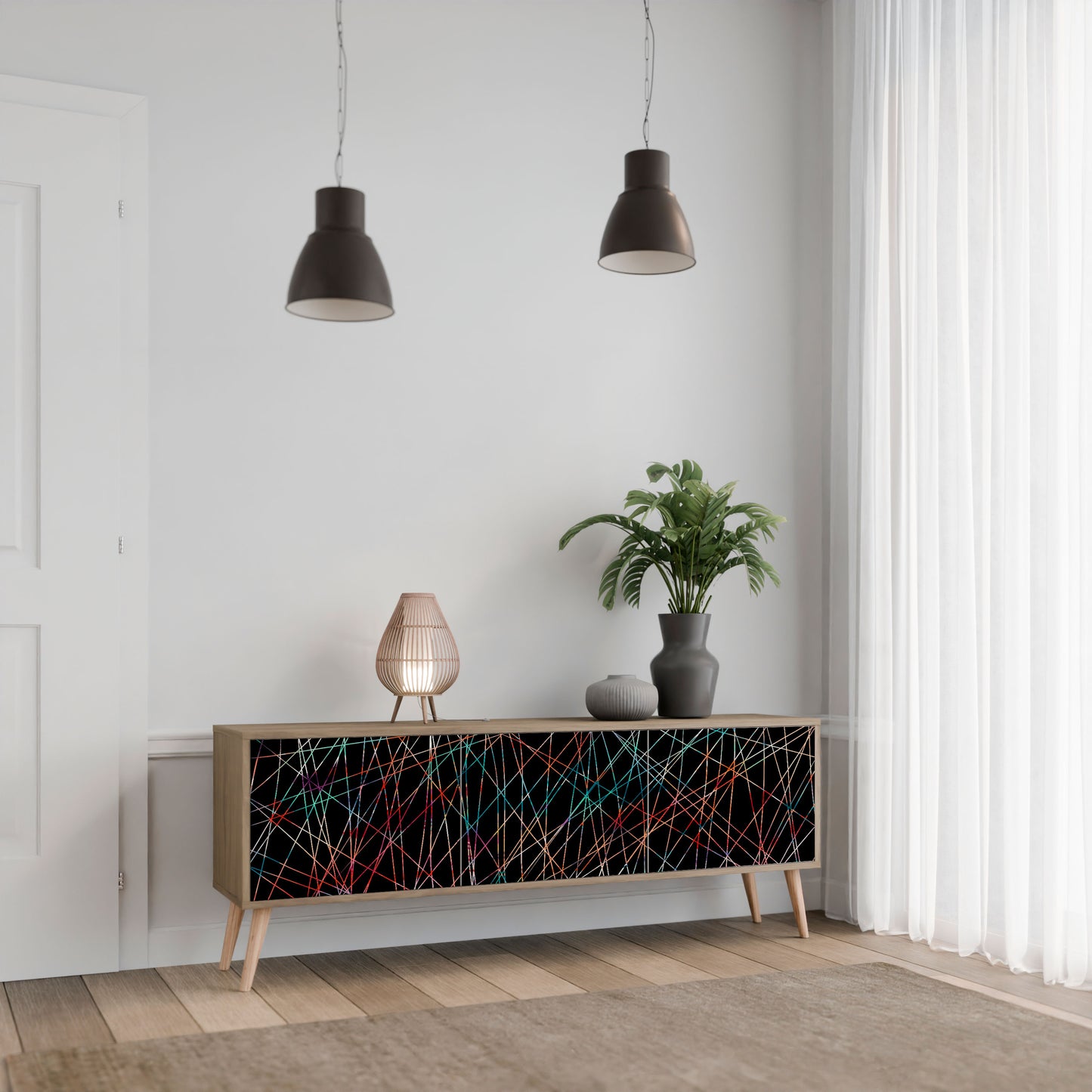 Mobile TV LUMINOUS SNARE a 3 ante in effetto rovere