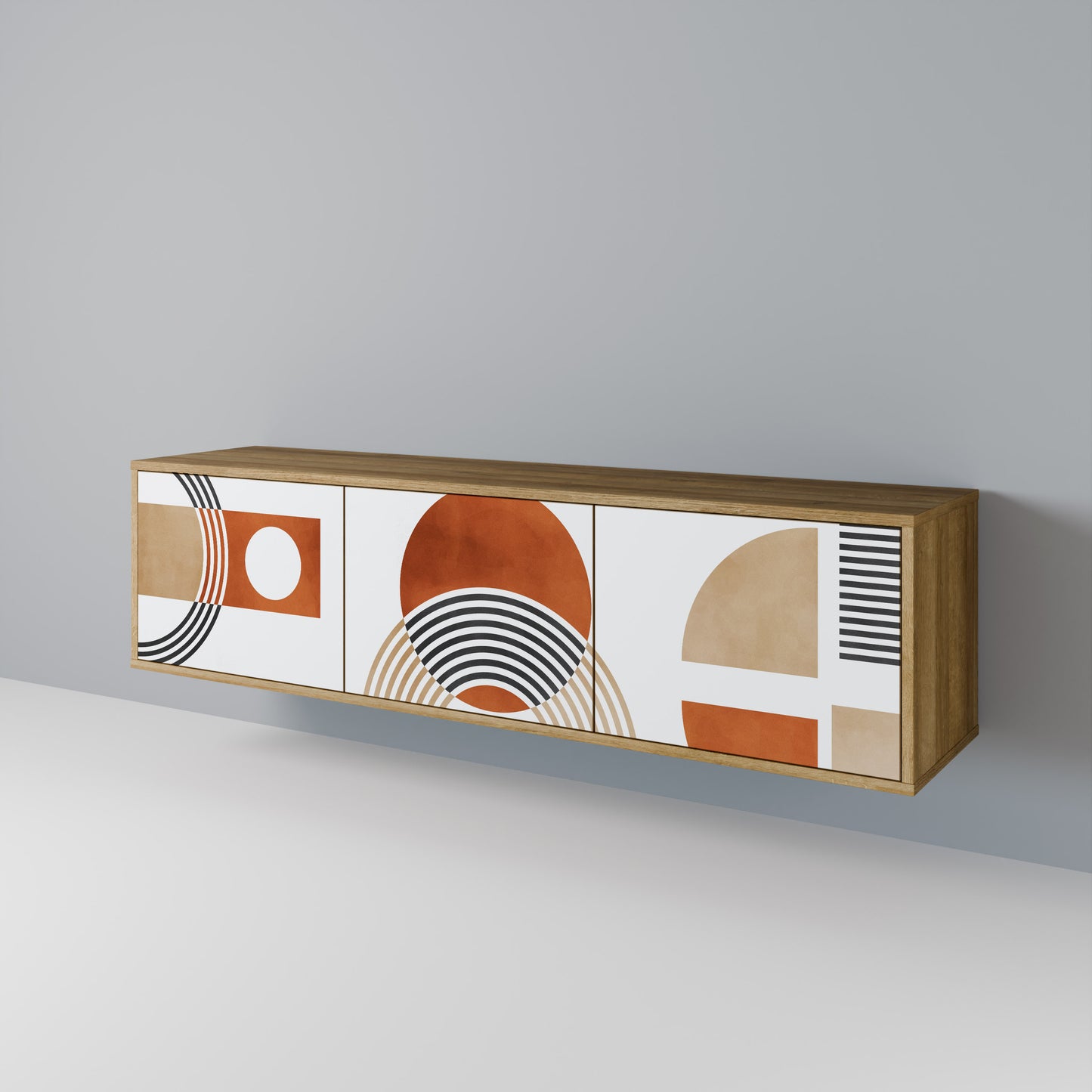 Mobile TV CIRCLE RHYTM a 3 ante effetto rovere