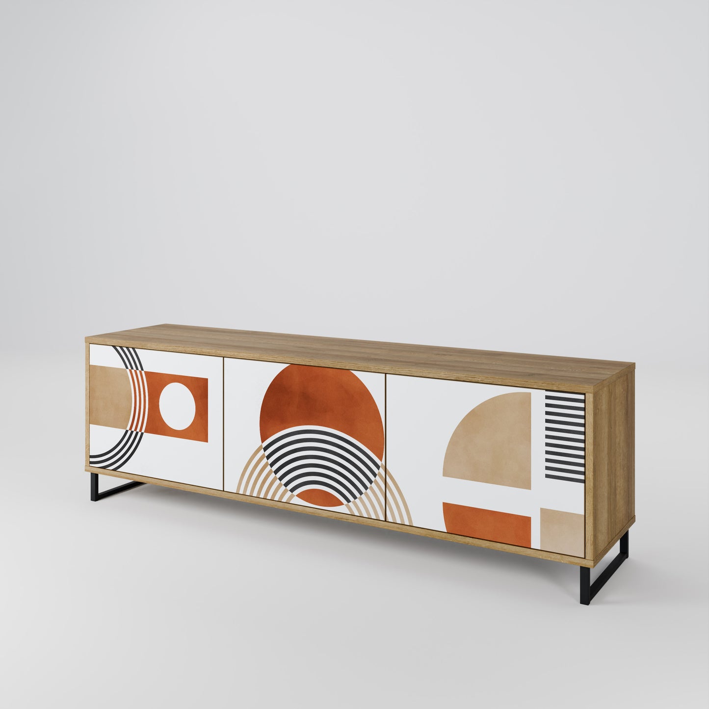 Mobile TV CIRCLE RHYTM a 3 ante effetto rovere