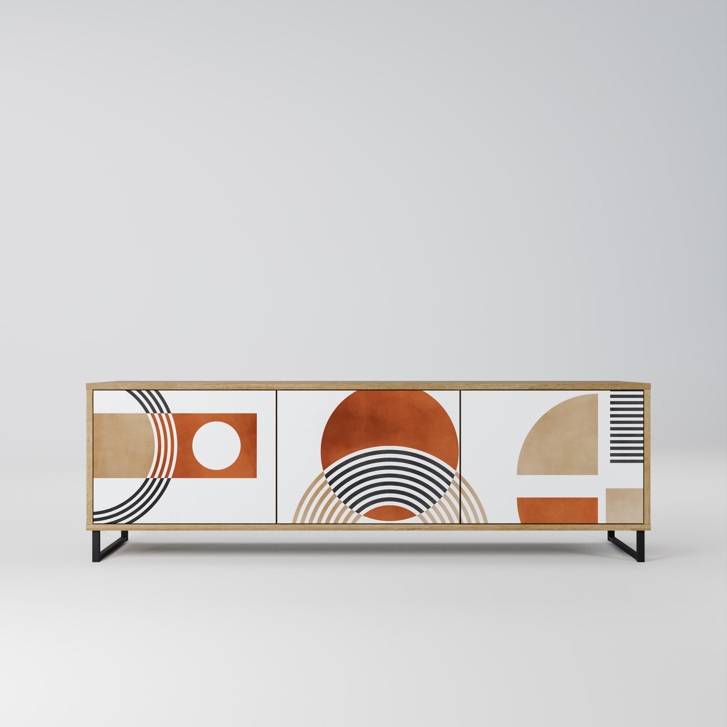 Mobile TV CIRCLE RHYTM a 3 ante effetto rovere