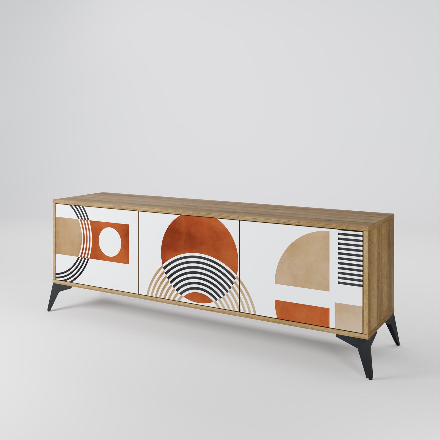 Mobile TV CIRCLE RHYTM a 3 ante effetto rovere