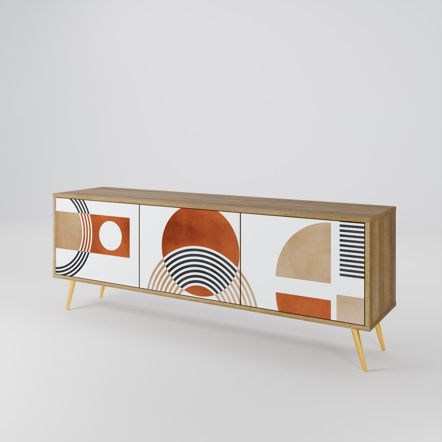 Mobile TV CIRCLE RHYTM a 3 ante effetto rovere
