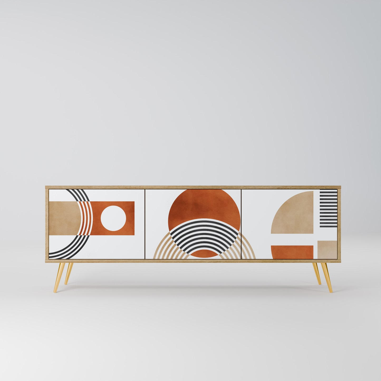 Mobile TV CIRCLE RHYTM a 3 ante effetto rovere