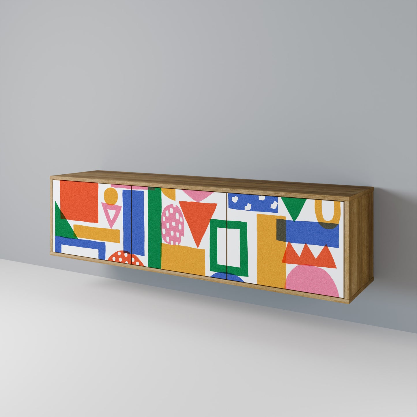 Mobile TV GEOMETRIC GLIMMER a 3 ante in effetto rovere