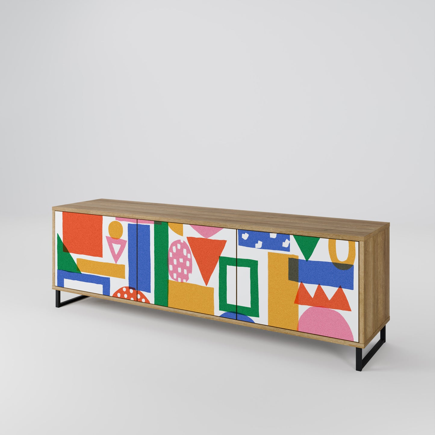 Mobile TV GEOMETRIC GLIMMER a 3 ante in effetto rovere