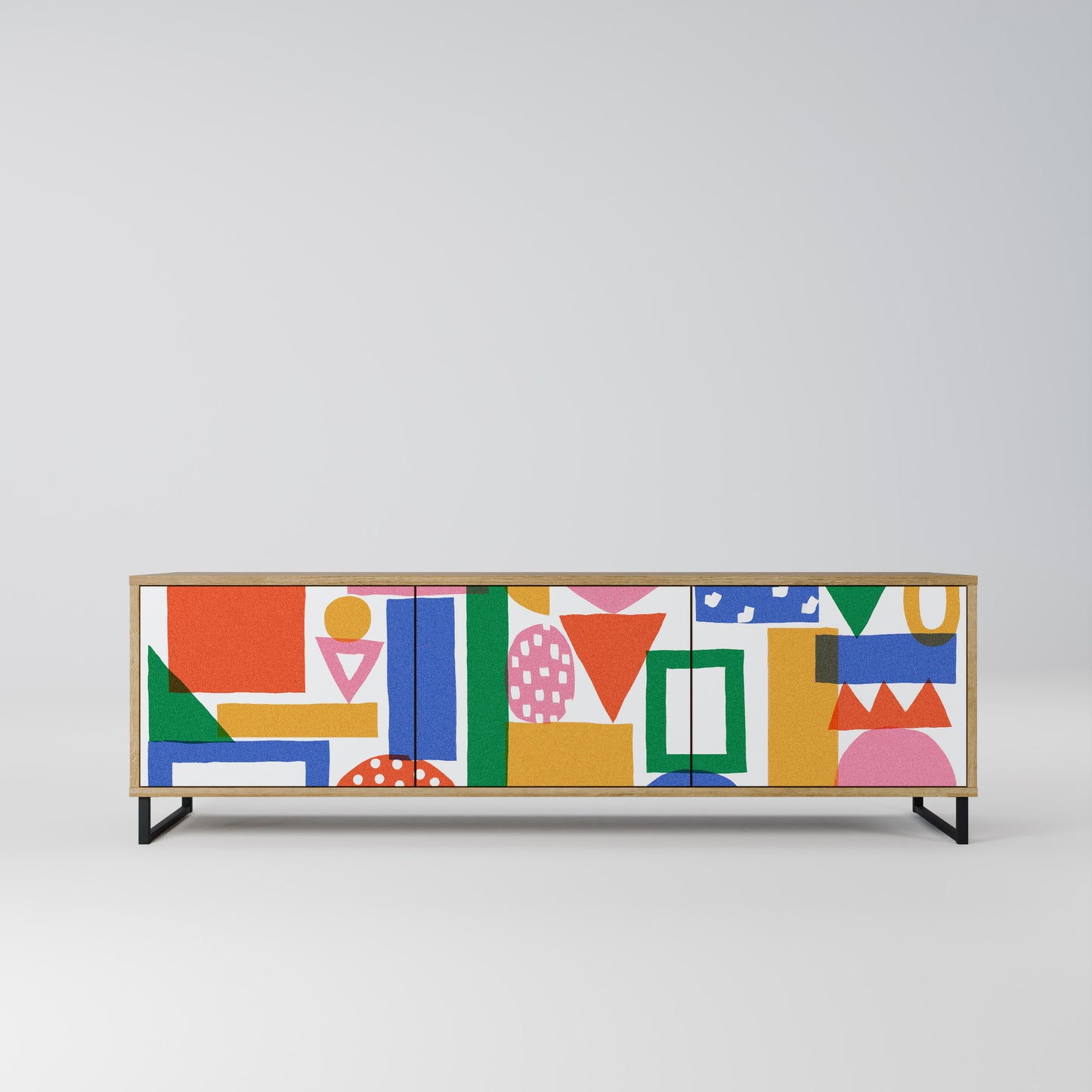 Mobile TV GEOMETRIC GLIMMER a 3 ante in effetto rovere